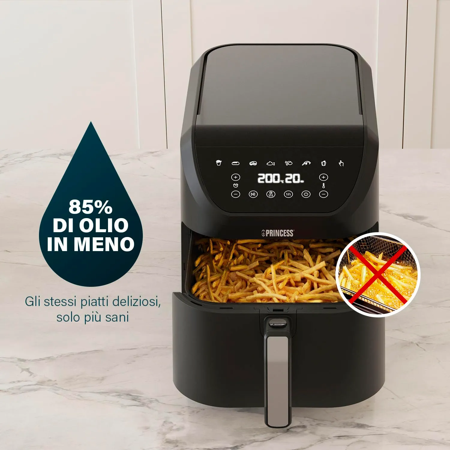 Princess SlimFry Friggitrice senza olio 8 L, 8 programmi, 2000 W - 182256 - immagine 6