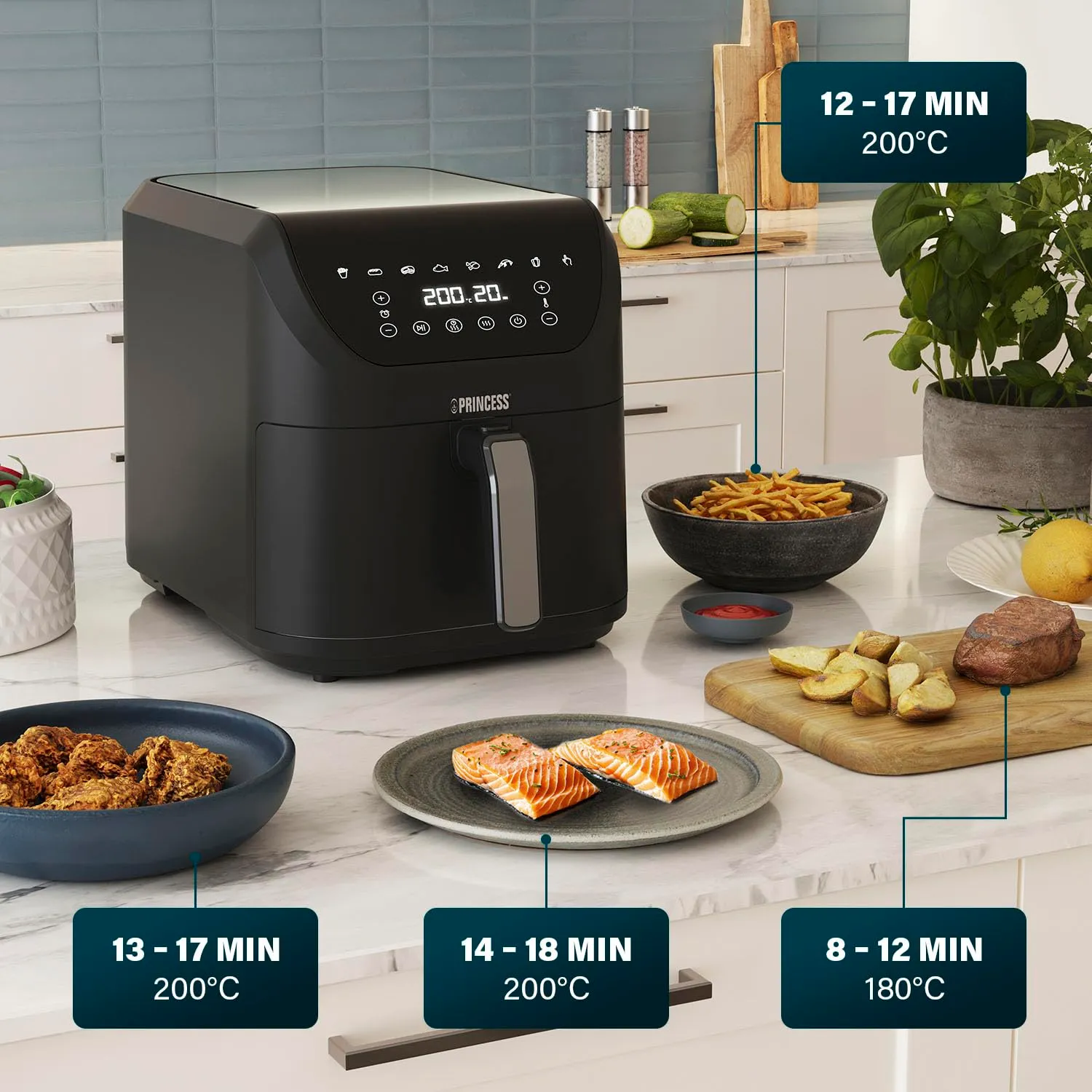 Princess SlimFry Friggitrice senza olio 8 L, 8 programmi, 2000 W - 182256 - immagine 9