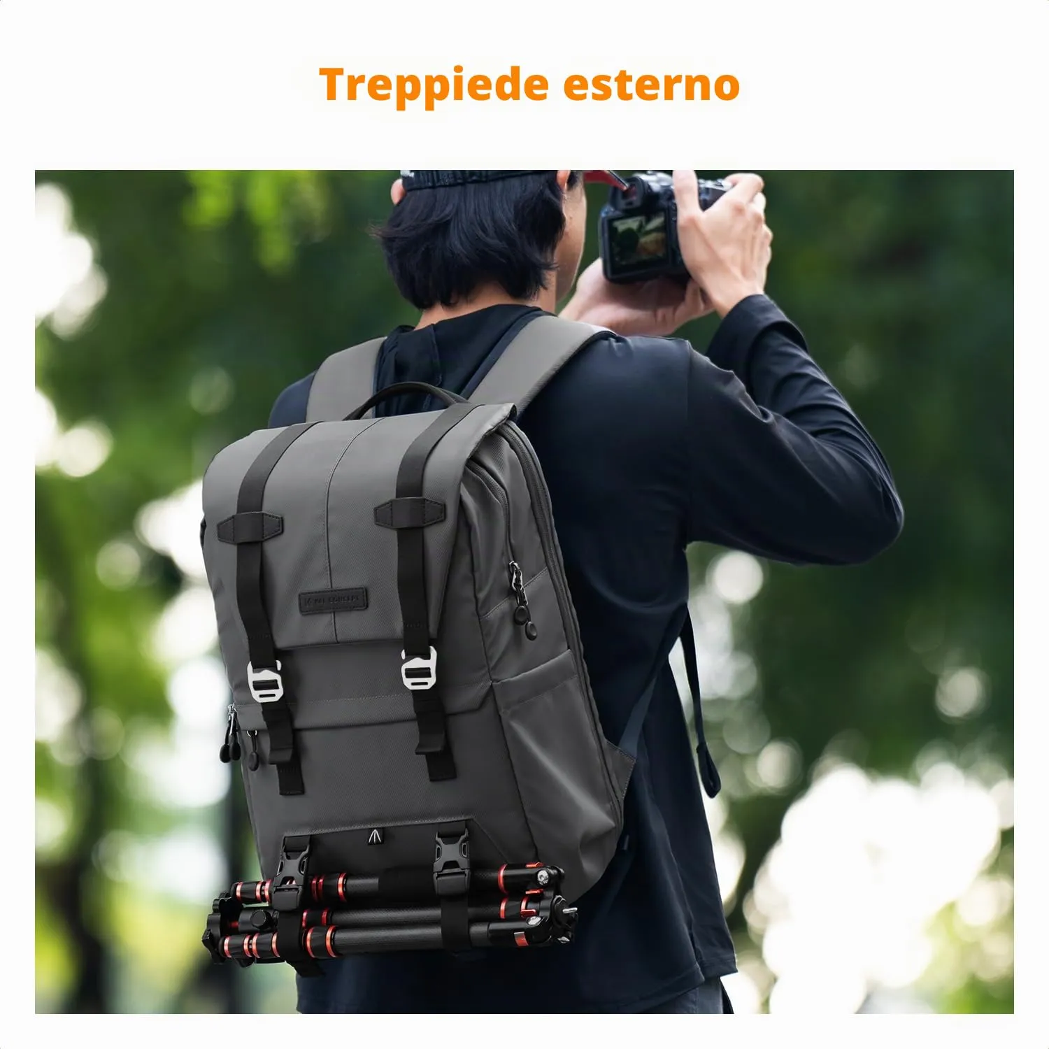 K&F Concept Zaino per Fotocamera Professionale 20L con Copertura Antipioggia e Scomparto per Laptop 15.6 Pollici - immagine 2