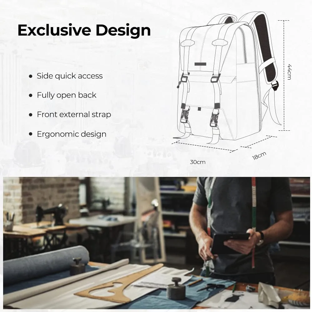 K&F Concept Zaino per Fotocamera Professionale 20L con Copertura Antipioggia e Scomparto per Laptop 15.6 Pollici - immagine 3