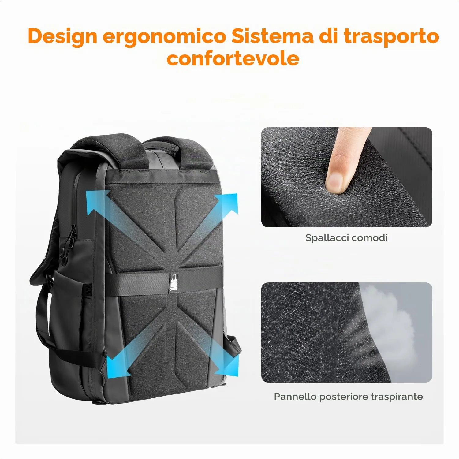 K&F Concept Zaino per Fotocamera Professionale 20L con Copertura Antipioggia e Scomparto per Laptop 15.6 Pollici - immagine 7