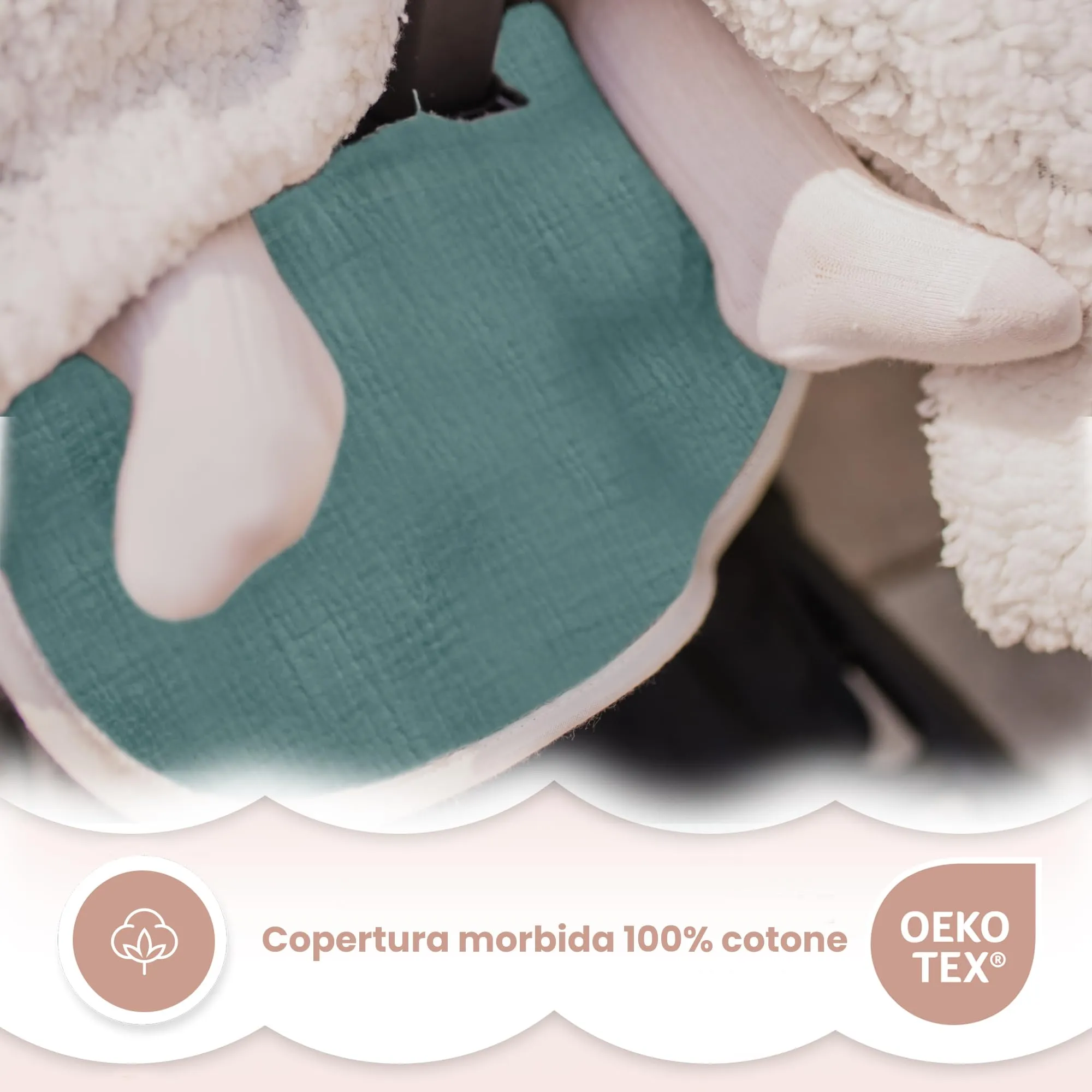 MIMUSELINA Materassino Passeggino Universale 100% Cotone OEKO-TEX, 34×84 cm - immagine 5