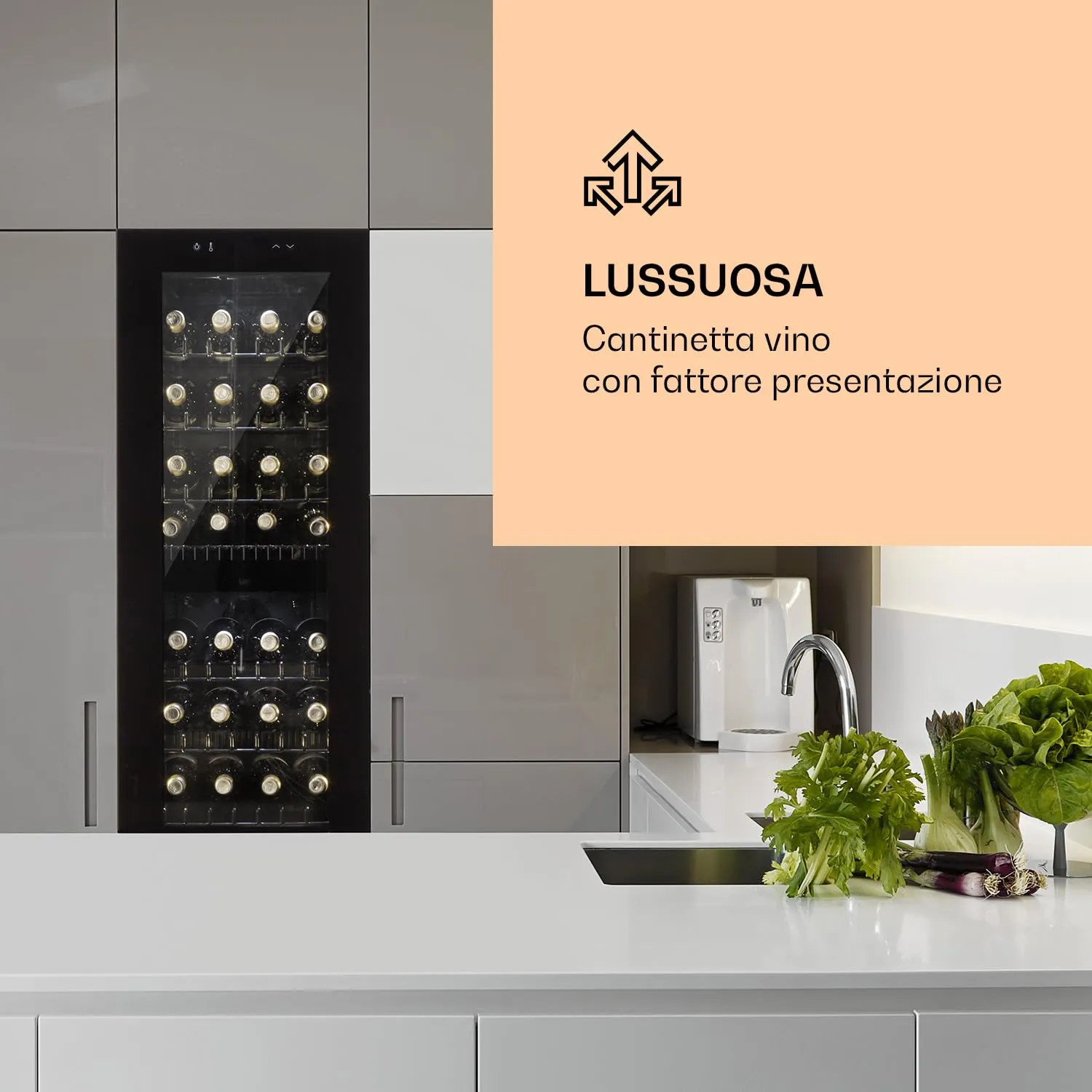 Klarstein Cantinetta Vino a Zona Doppia, 116L 39 Bottiglie, 5-18°C, Touch Control - immagine 2