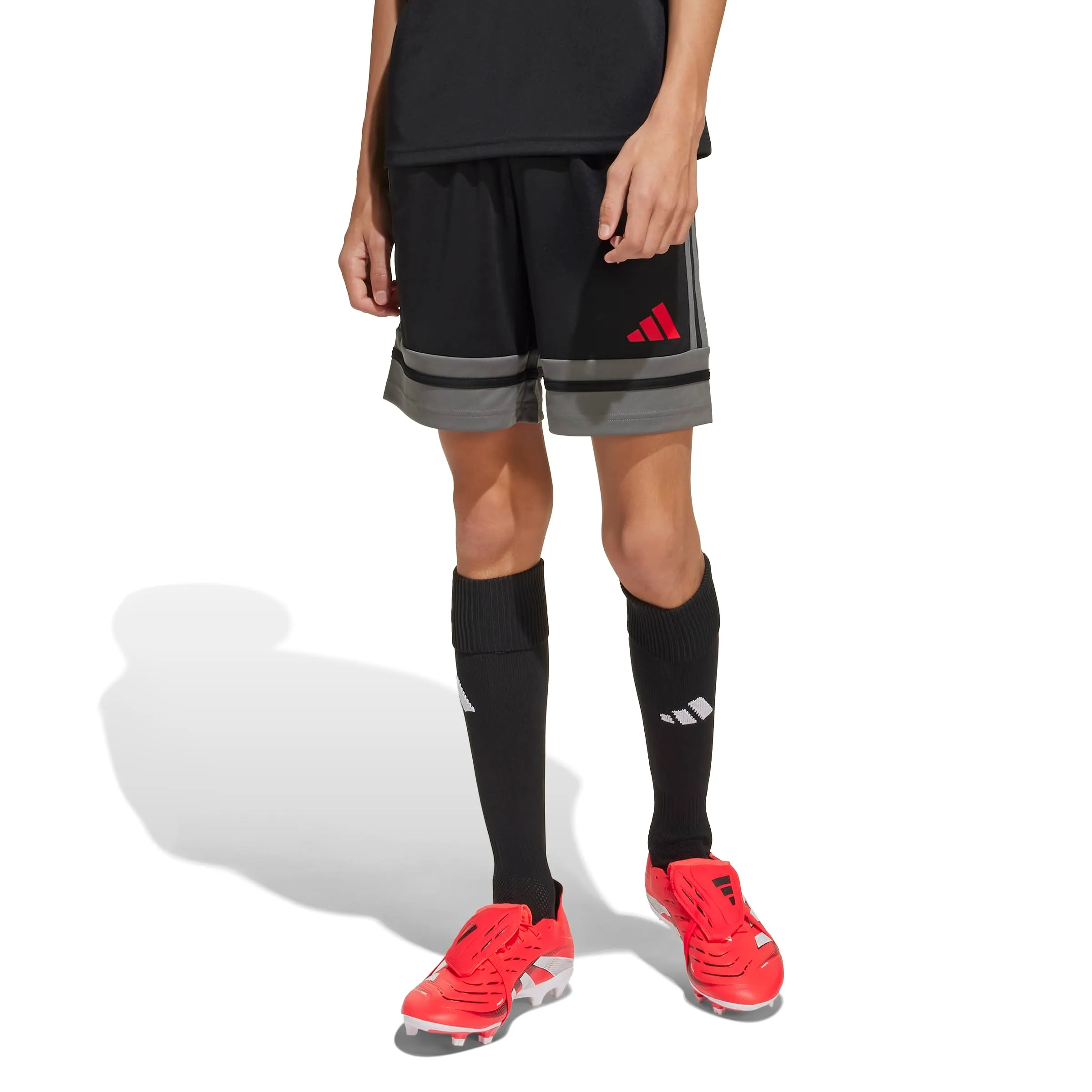 Adidas Squadra 25 Kids Shorts, Black/Team Grey Four/Pure Ruby, 11-12 Years - immagine 4