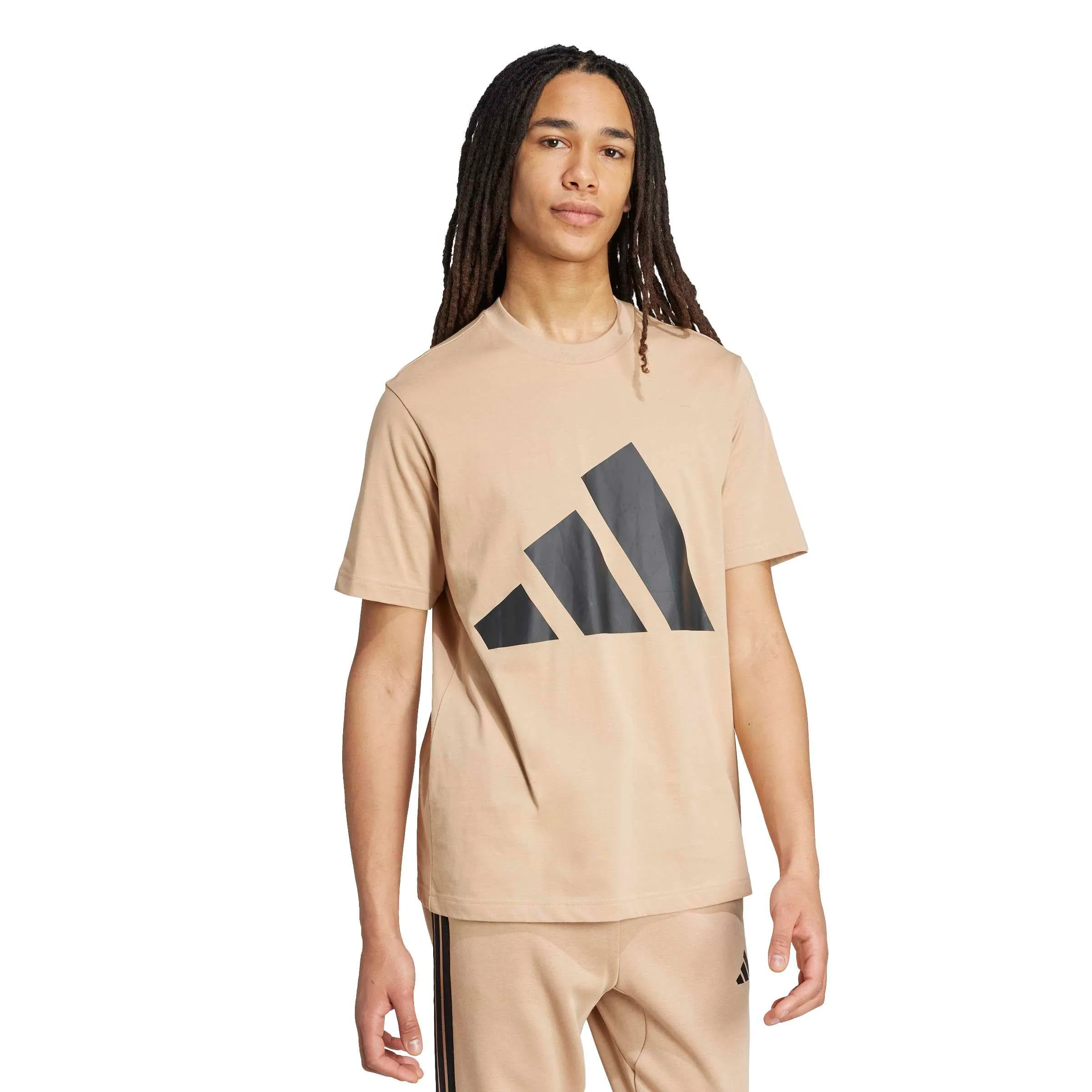 adidas Essentials Big Logo Single Jersey Tee, Warm Sandstone/Black, L - immagine 4
