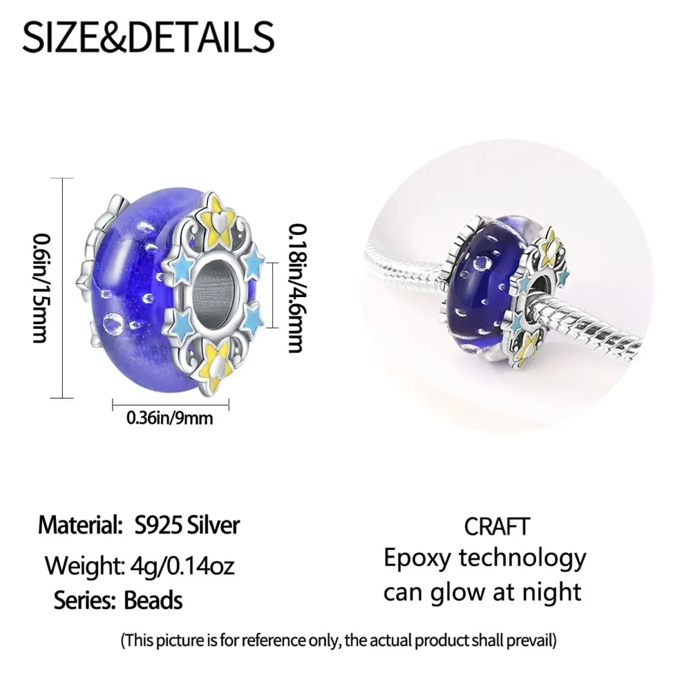 Pandach Bead Charm Ciondolo Argento Sterling 925 con Cubic Zirconia per Braccialetti e Collane Europei - immagine 5