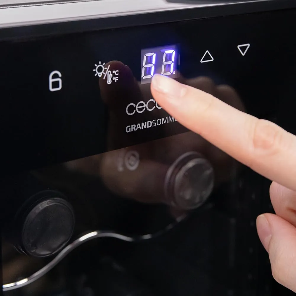 Cecotec Bolero GrandSommelier 1250 CoolCrystal Compressor, 12 Bottiglie, 8-18ºC, LED, 25,2x45x79,5 cm - immagine 7