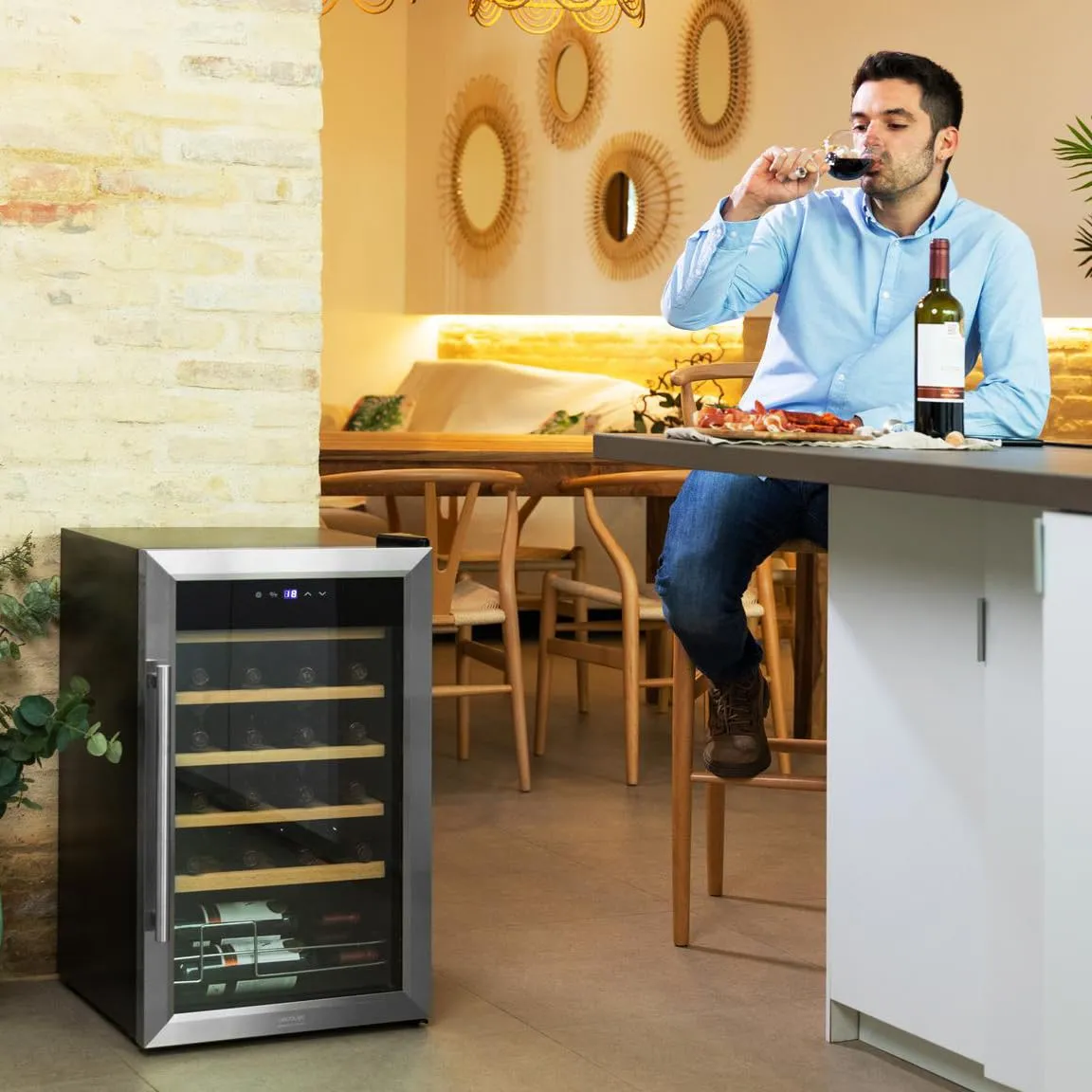 Cecotec Bolero GrandSommelier 2450 Inox Compressor - Frigorifero per Vini 24 Bottiglie - immagine 4