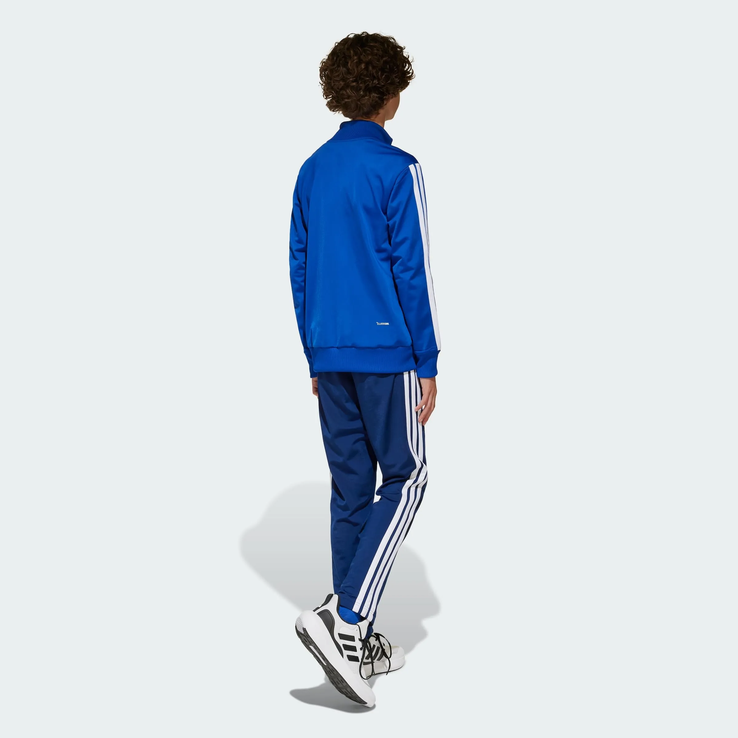 adidas Bambini Seasonal Essentials Tiberio 3 Stripes Tricot Tracksuit, Royal Blue/White/Glow Blue, 4-5 Years - immagine 4