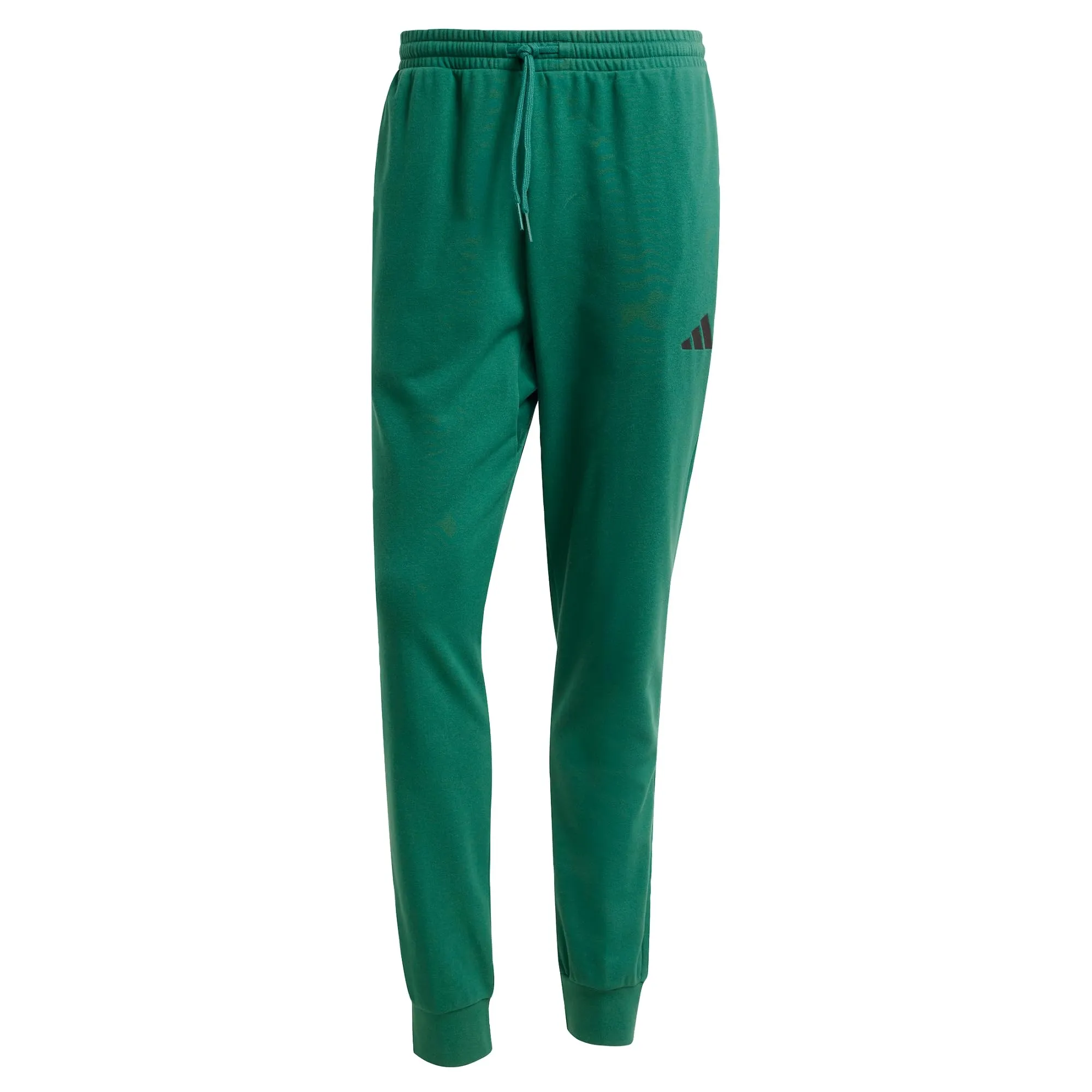 adidas Men's Essentials Feelcozy French Terry Pants, Collegiate Green/Black, L - immagine 1