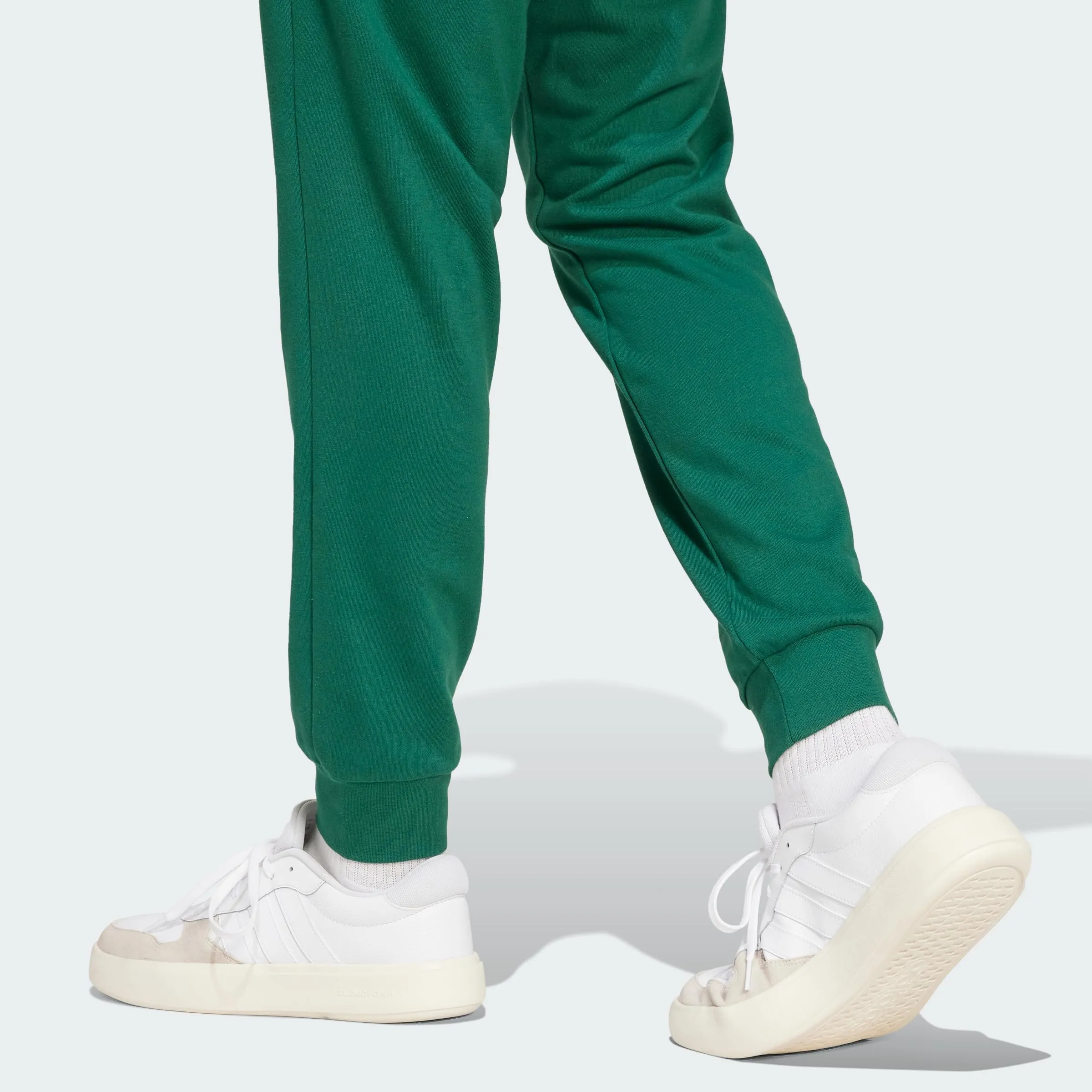 adidas Men's Essentials Feelcozy French Terry Pants, Collegiate Green/Black, L - immagine 3