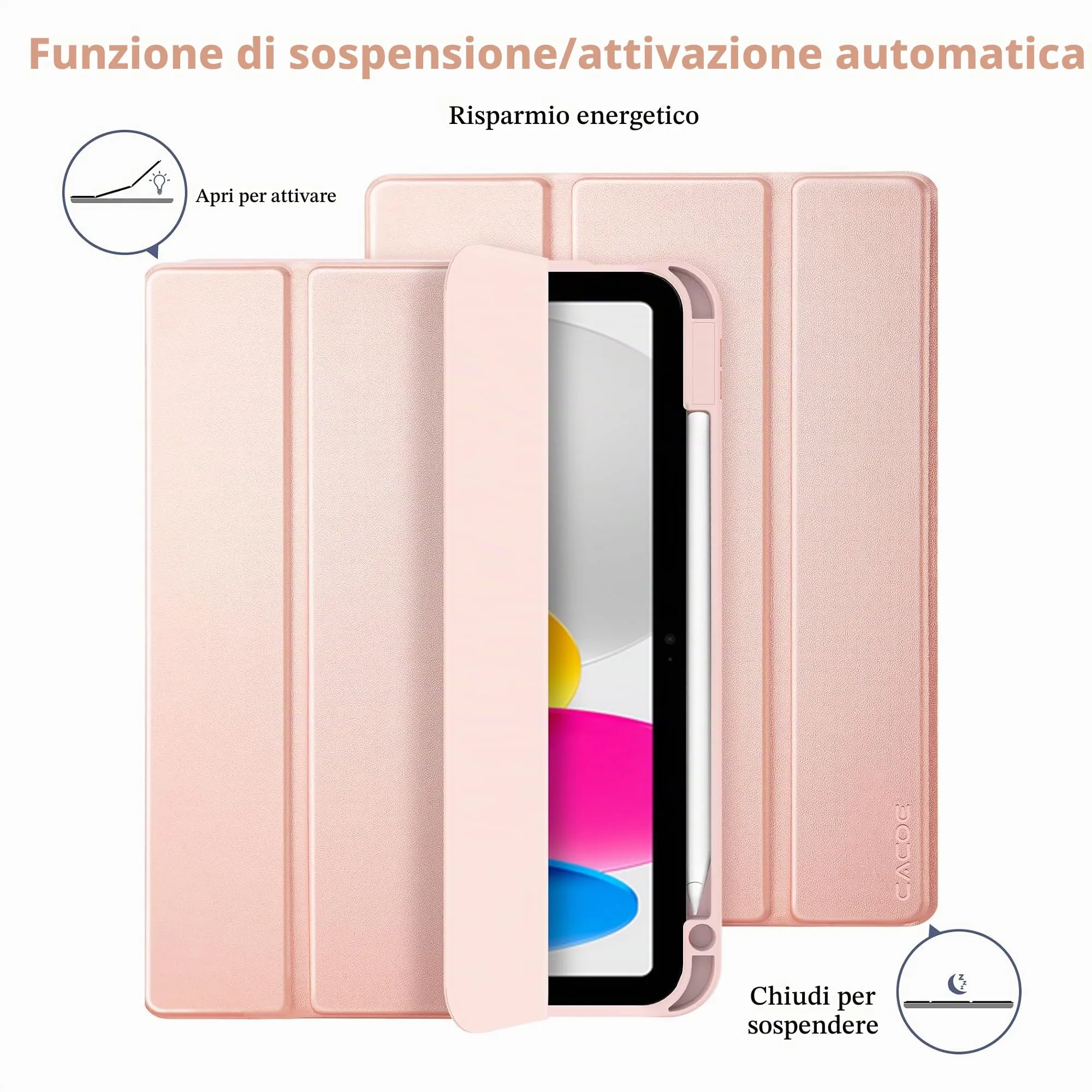 CACOE Cover per iPad 11 Generazione (2025) 11 pollici e iPad 10 Generazione 10.9 pollici (2022) - immagine 6
