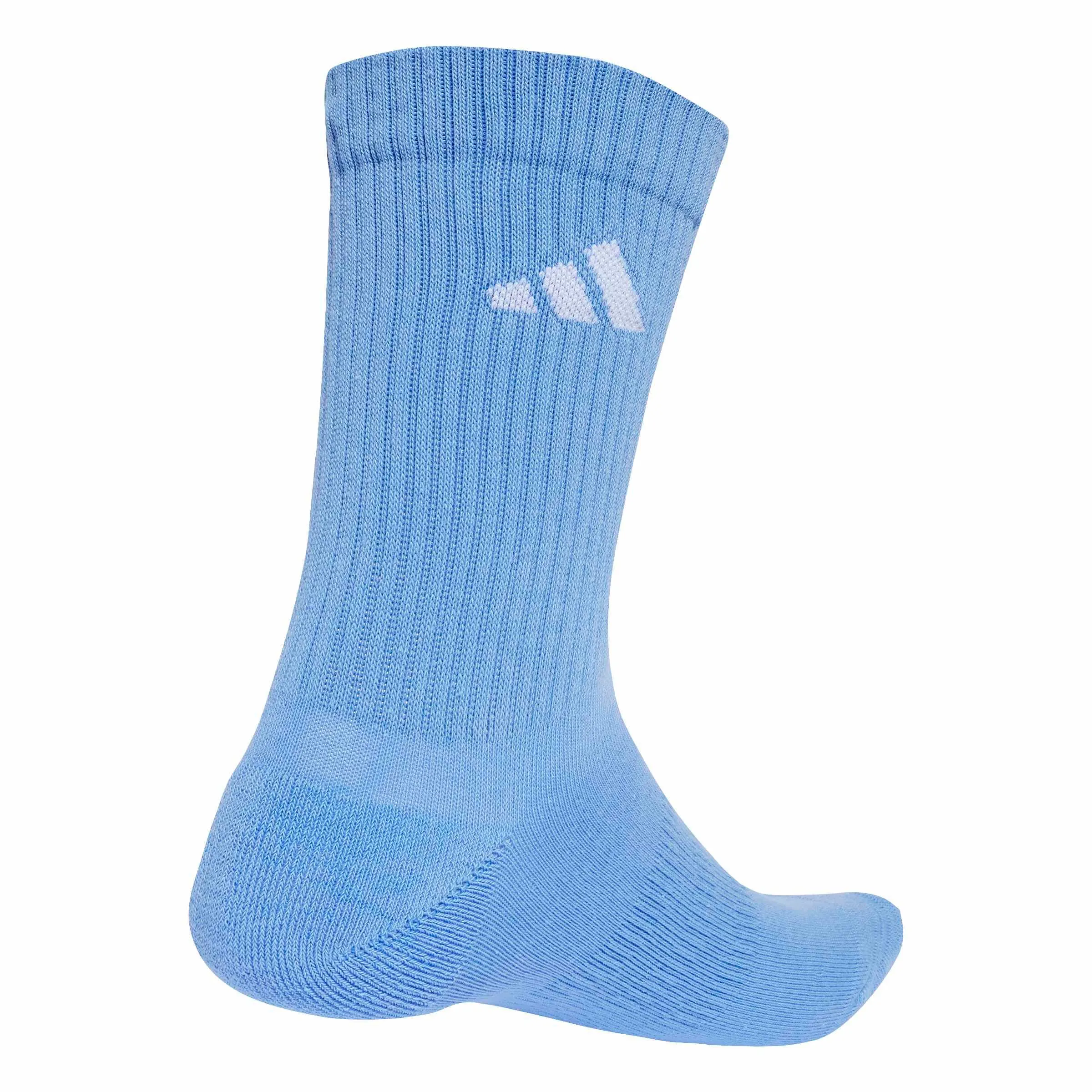 adidas Cushioned Crew Socks, 6 Pair Pack, Dark Blue/Royal Blue/Olive Strata/Pure Ruby, 4-5 Years - immagine 3