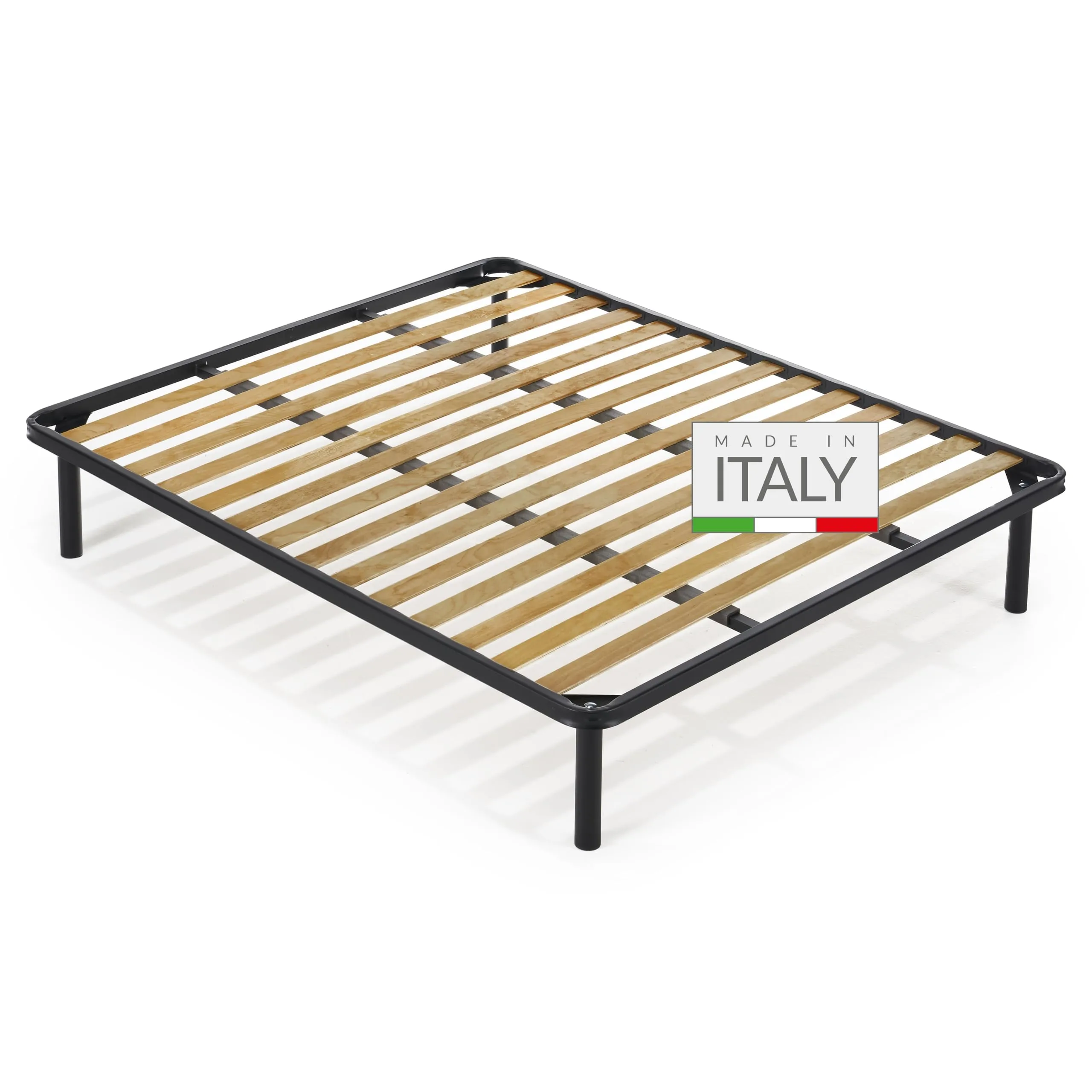 NUVOLA Atena Rete Matrimoniale 160x200 con Doghe in Legno e Struttura in Ferro, 2 Traversi, Made in Italy - immagine 1
