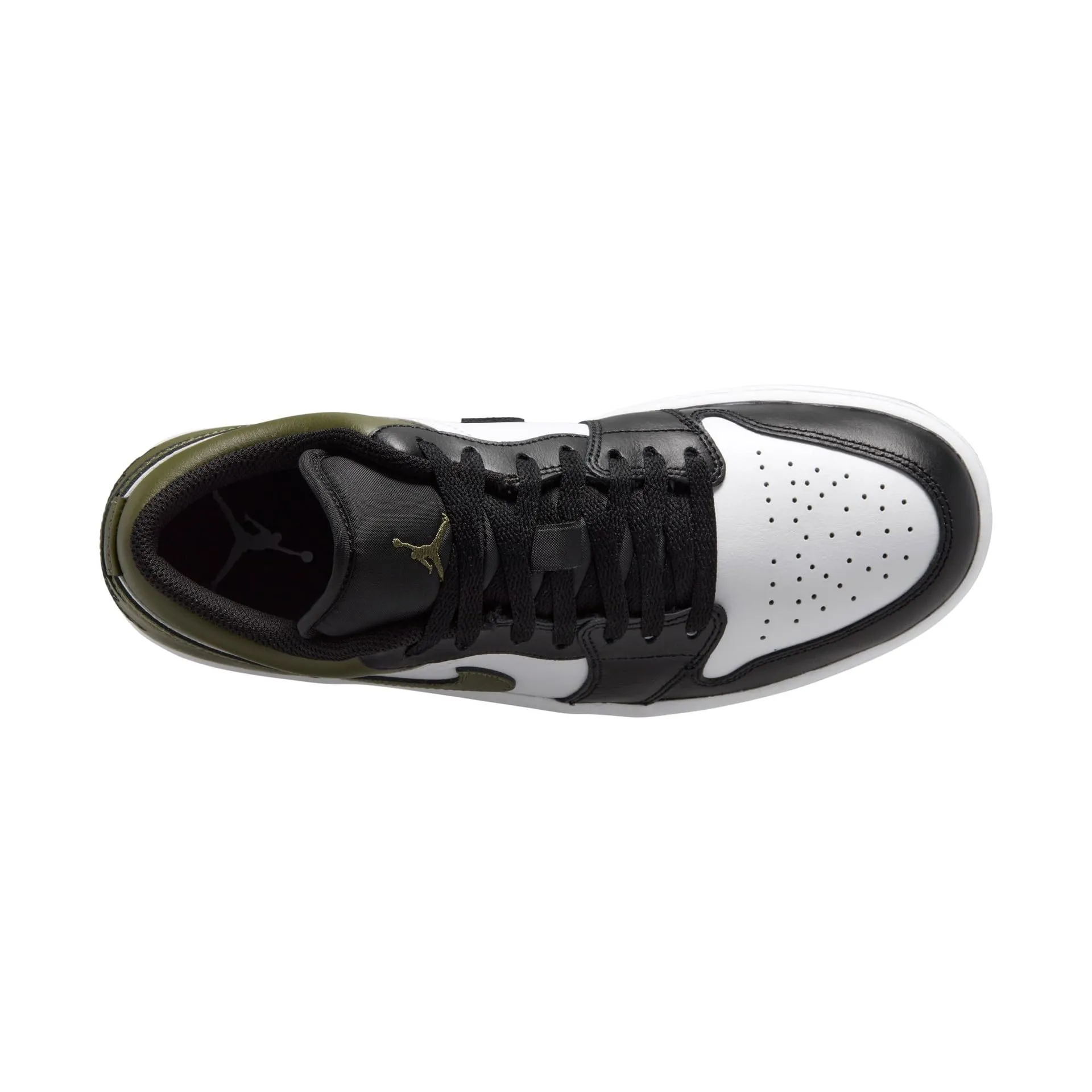 Nike Air Jordan 1 Low Men's Shoes - 553558-092 - Nero Bianco Oliva Medio - 45 EU - immagine 2