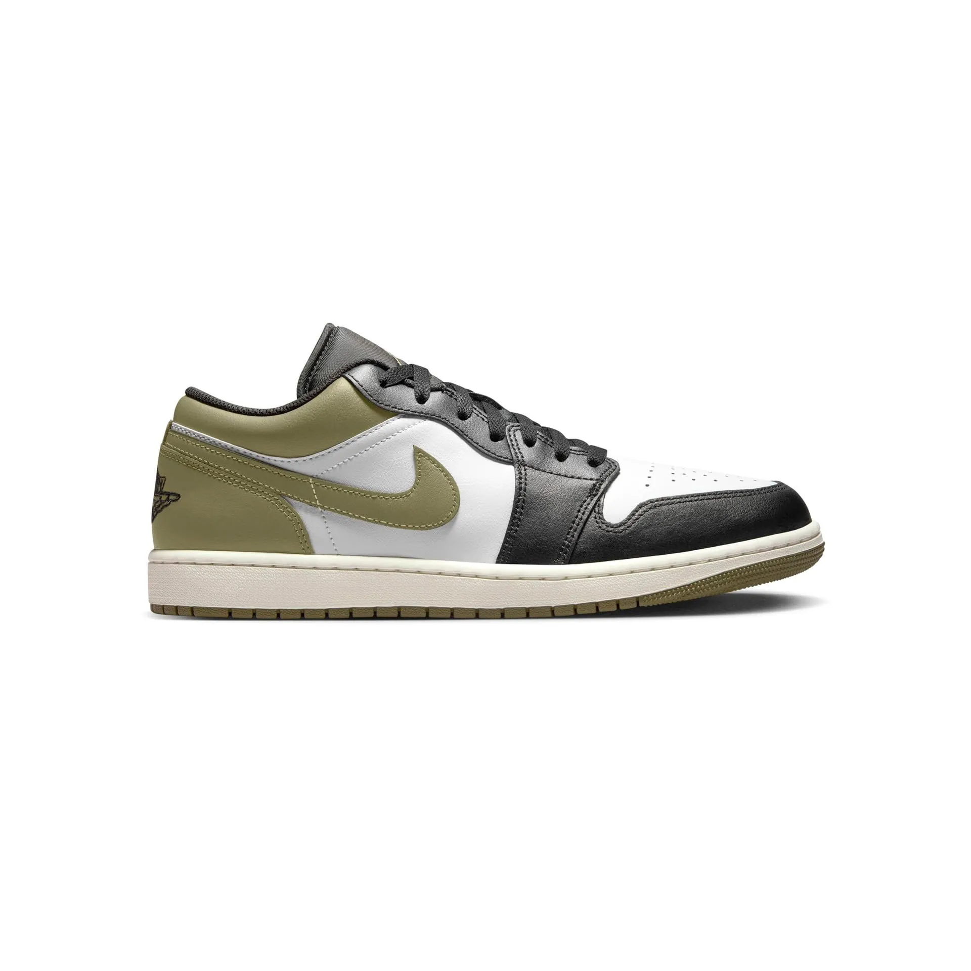 Nike Air Jordan 1 Low Men's Shoes - 553558-092 - Nero Bianco Oliva Medio - 45 EU - immagine 4