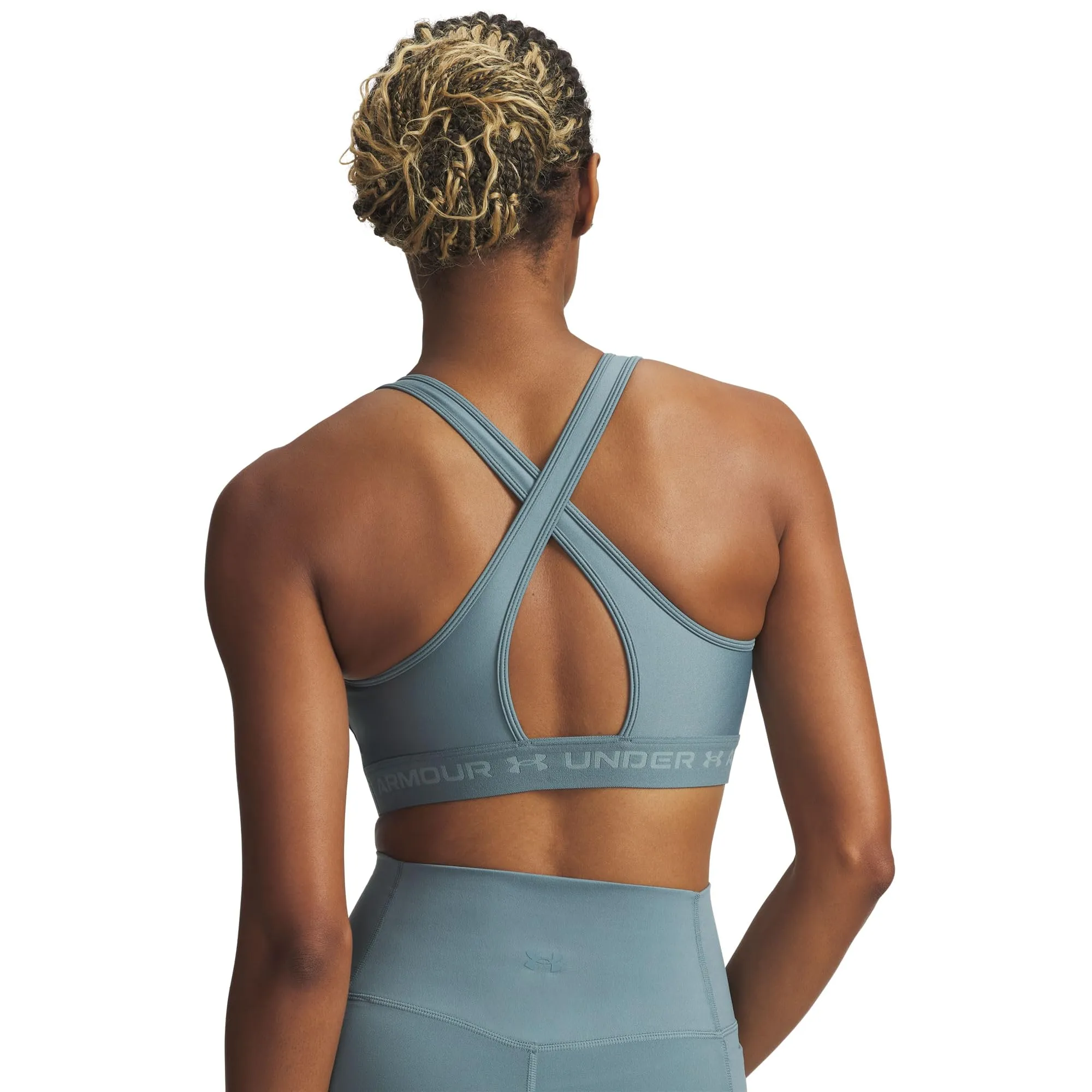 Under Armour Crossback Mid Sports Bra Women - Oliva - immagine 4