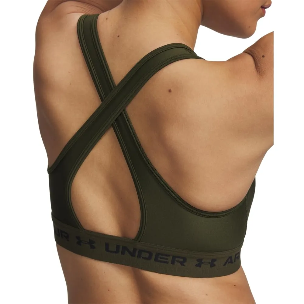 Under Armour Reggiseno Sportivo Medio Supporto Incrociato sulla Schiena, Expedition Verde/Nero, S - immagine 5