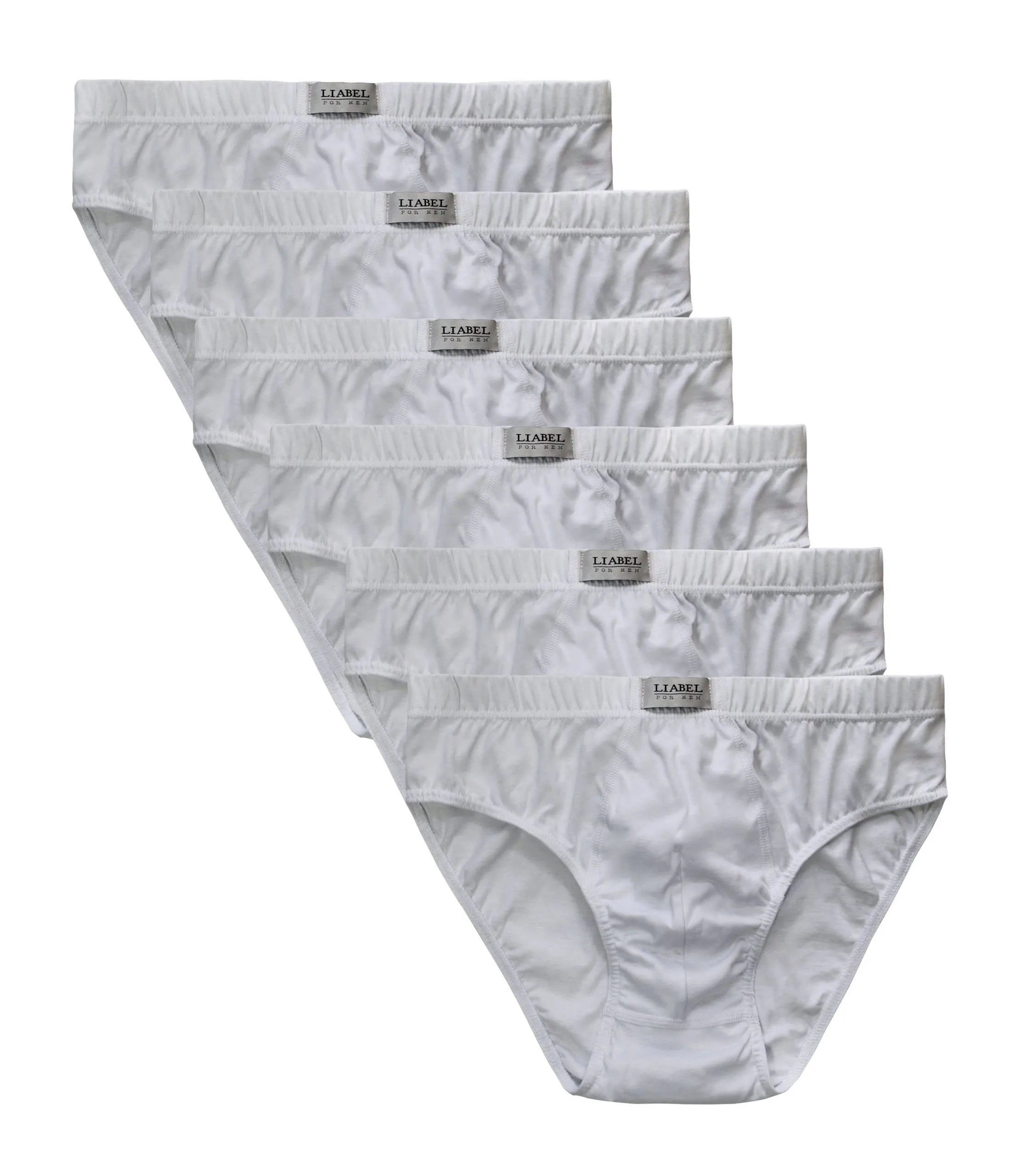 Liabel Slip Uomo 100% Cotone Mercerizzato Art. 940, 6 Pezzi, Bianco, XL - immagine 1