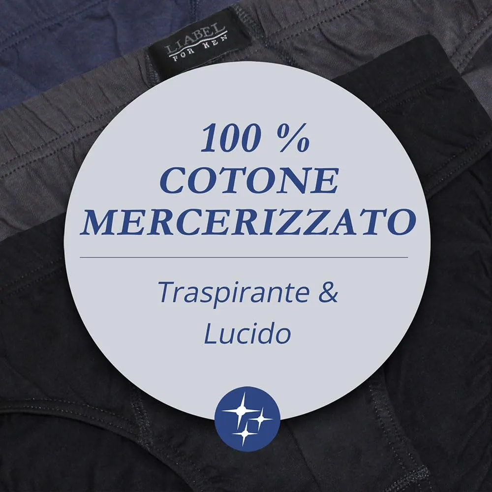 Liabel Slip Uomo 100% Cotone Mercerizzato Art. 940, 6 Pezzi, Bianco, 3XL - immagine 5
