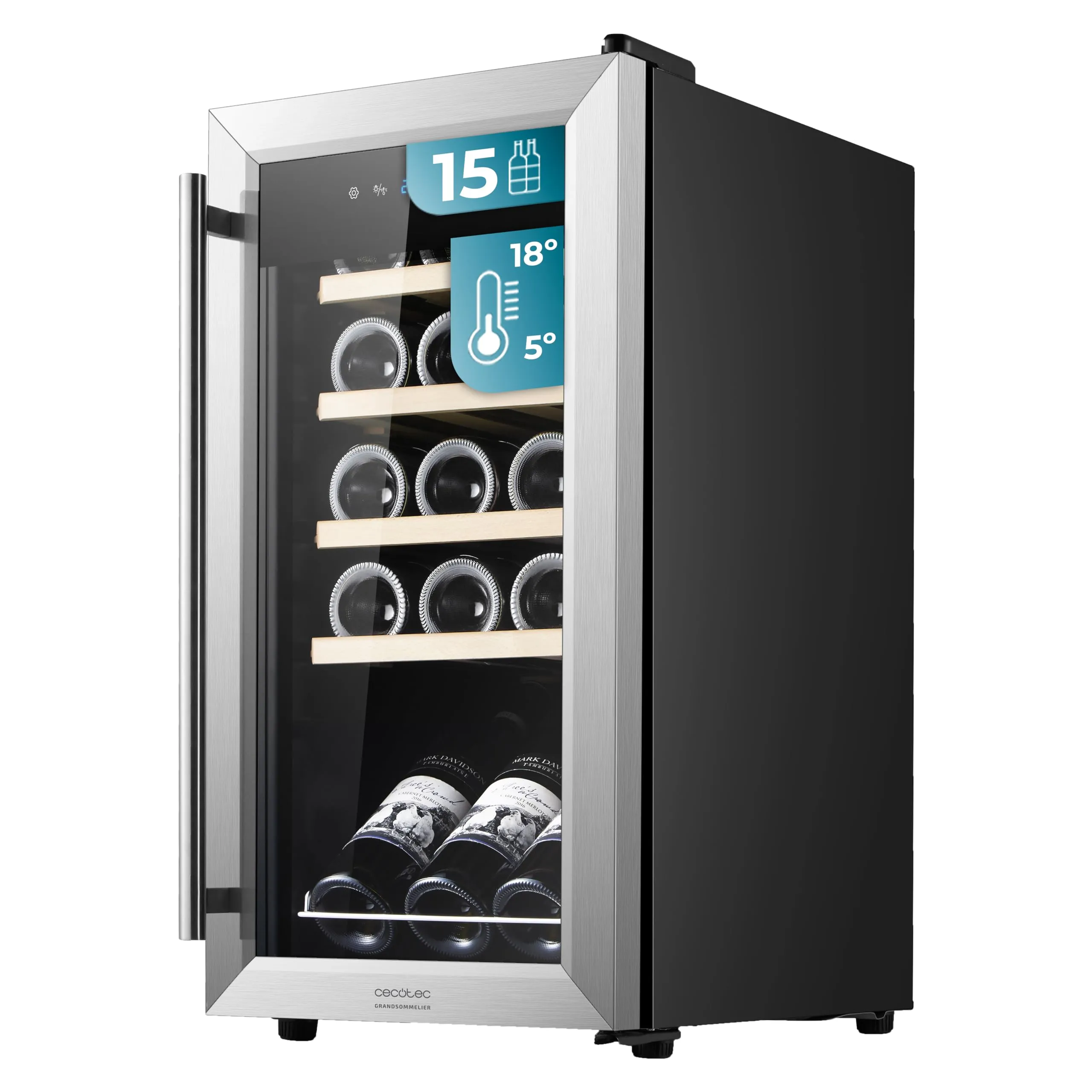 Cecotec GrandSommelier 1550 Inox Cantinetta Vino 15 Bottiglie - immagine 1