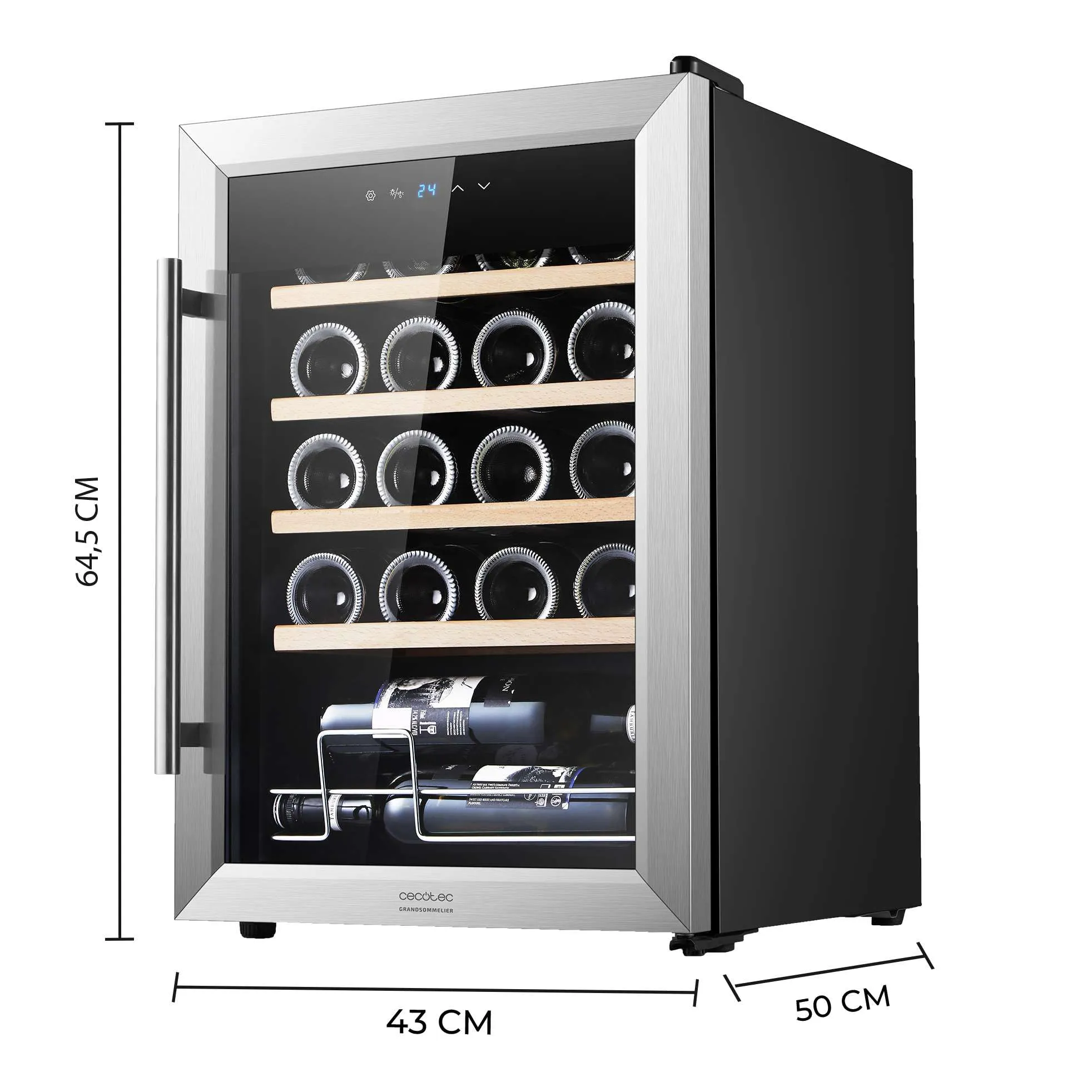 Cecotec Bolero GrandSommelier 2050 Inox Frigorifero per Vini 24 Bottiglie - immagine 2