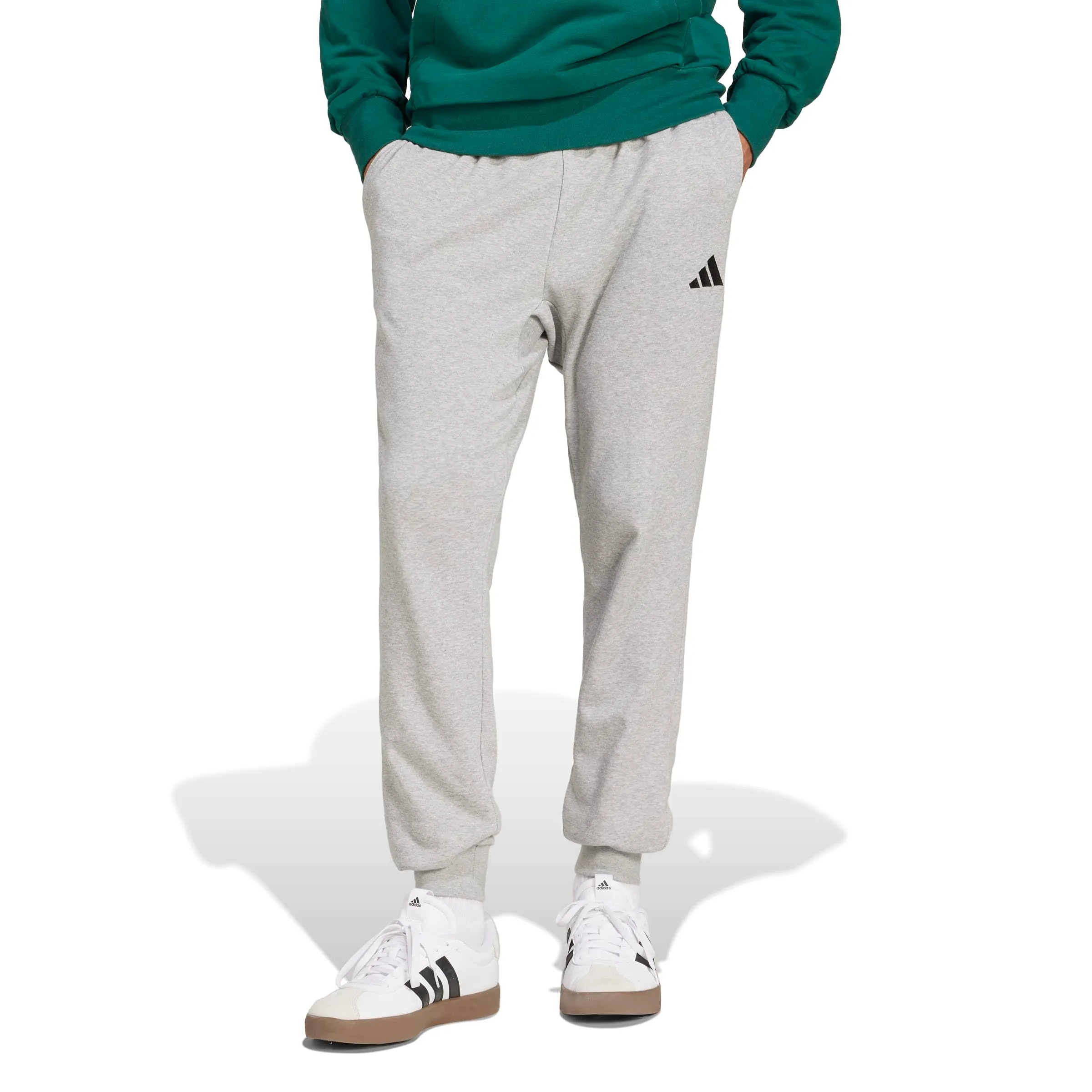 adidas Homme Essentials Feelcozy French Terry Pant, Medium Grey Heather/Black, XL - immagine 3