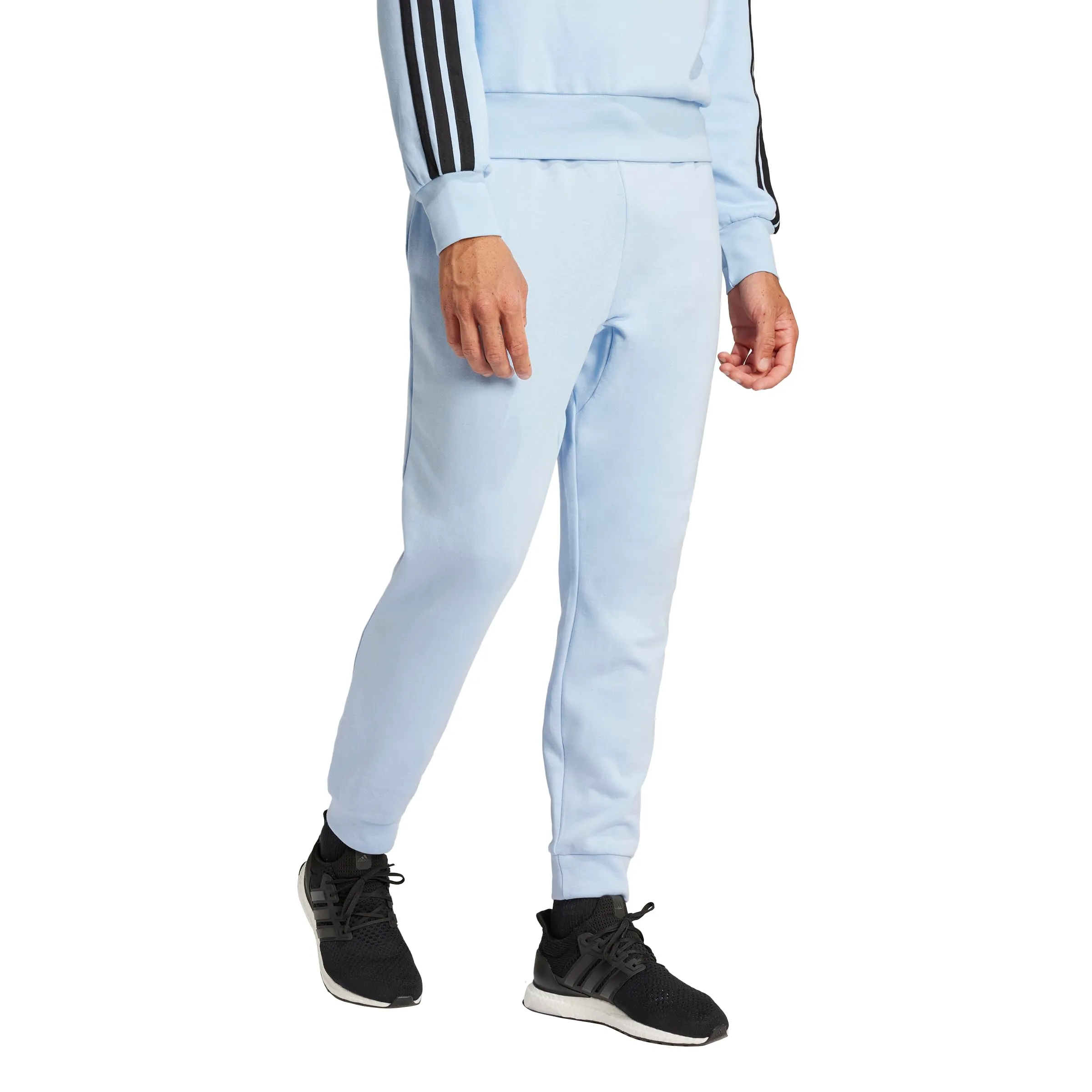 adidas Essentials Feel Cozy Pantaloni in pile da uomo, Blu/Nero, L - immagine 3