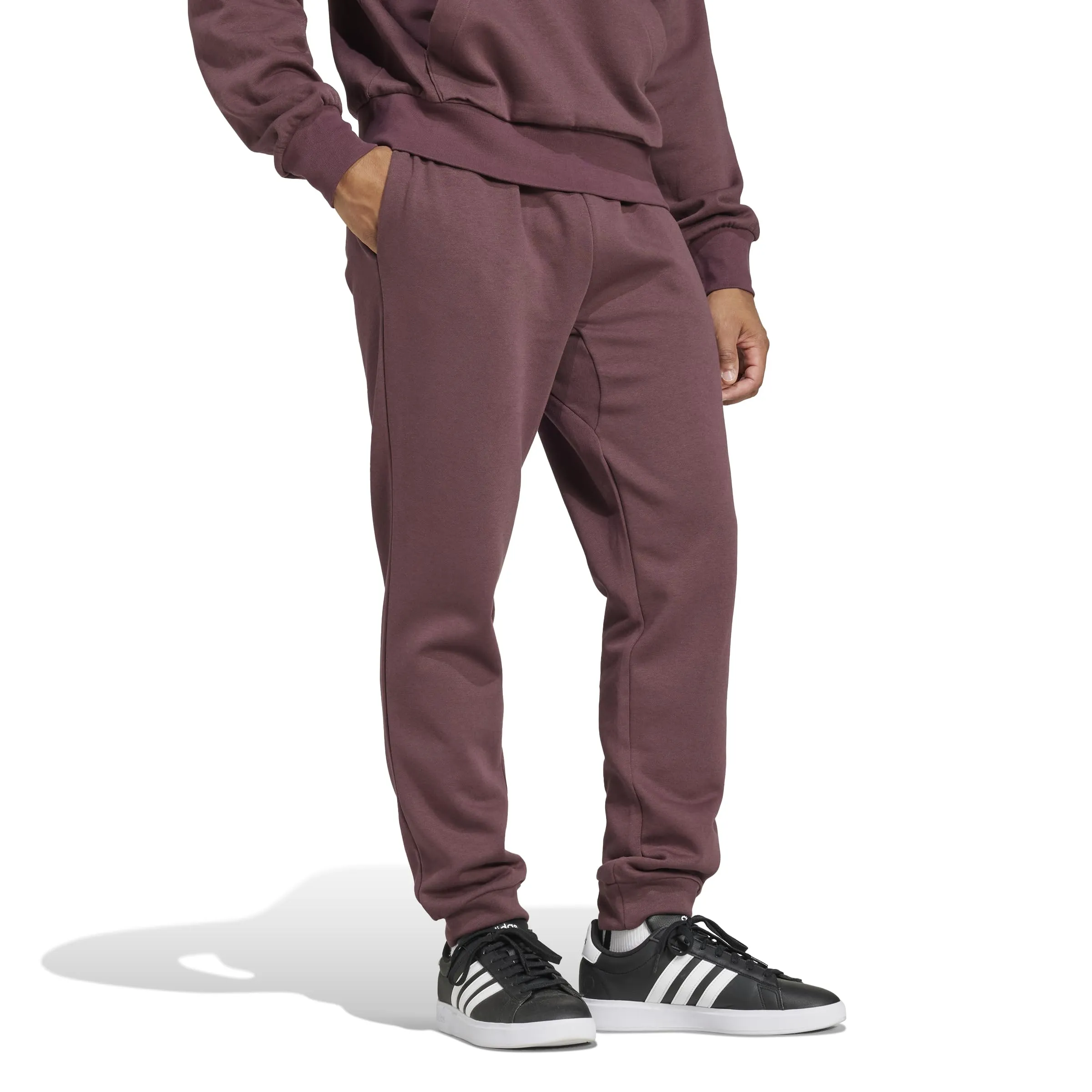 adidas Essentials Feelcozy Pantaloni da uomo in pile, Aurora Ruby/White, XXL - immagine 6