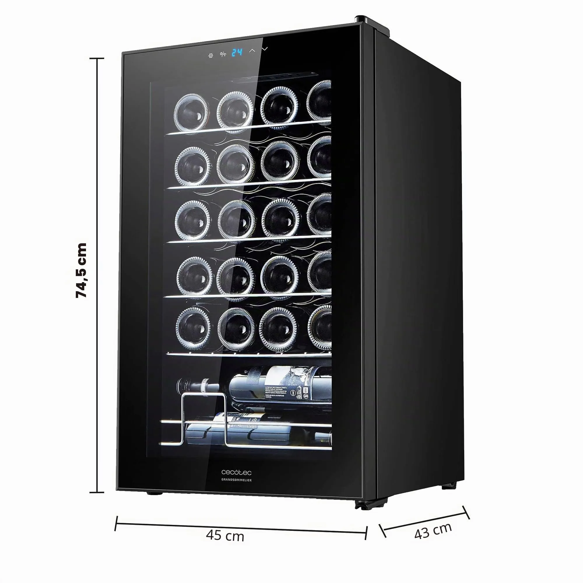 Cecotec GrandSommelier 2450 Cantinetta Vino 24 Bottiglie, Black Compressor - immagine 2