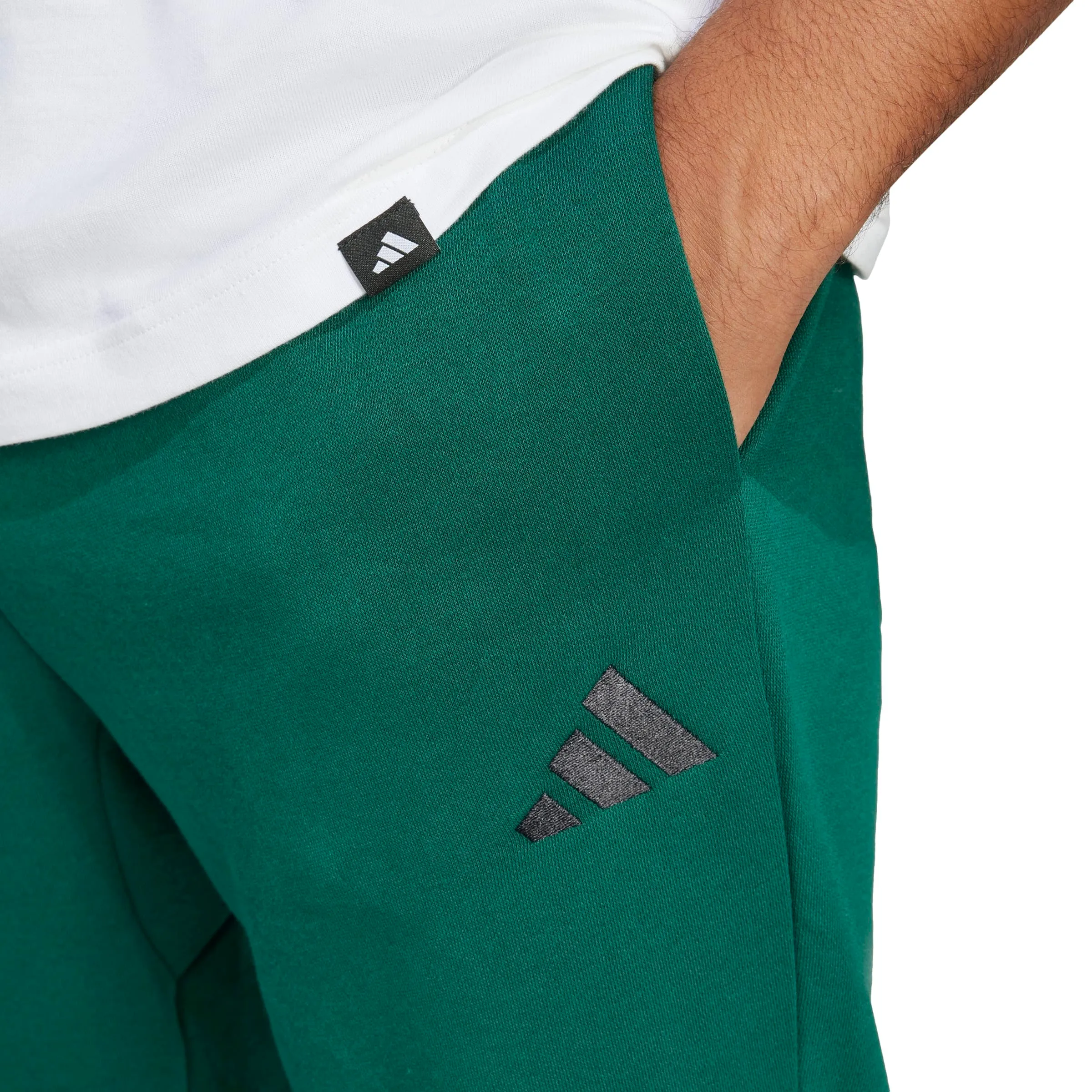 Adidas Essentials Feel Cozy Fleece Pants, Collegiate Green/Black, S - immagine 3