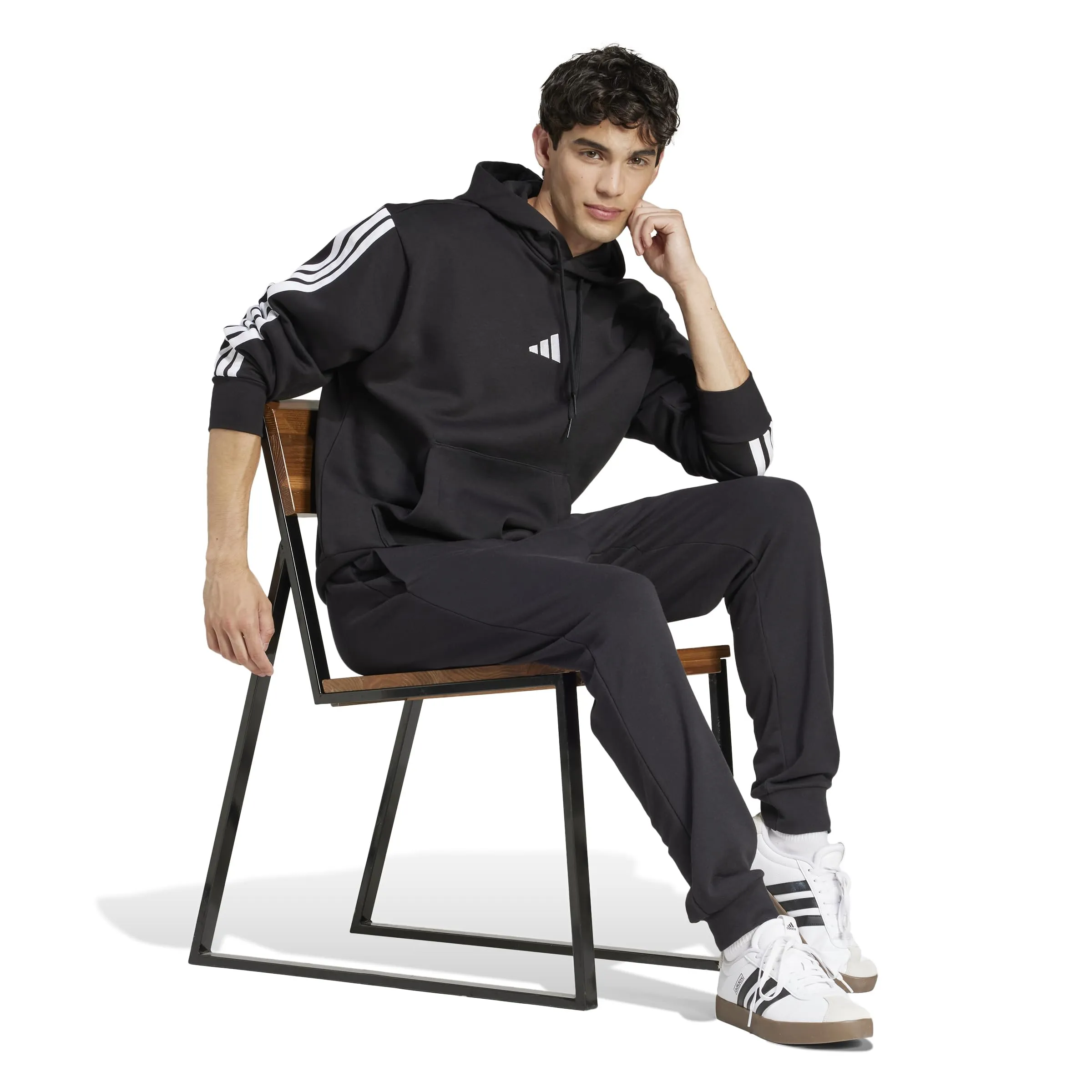 adidas Essentials Feelcozy French Terry Pants, Black/White, S - immagine 3