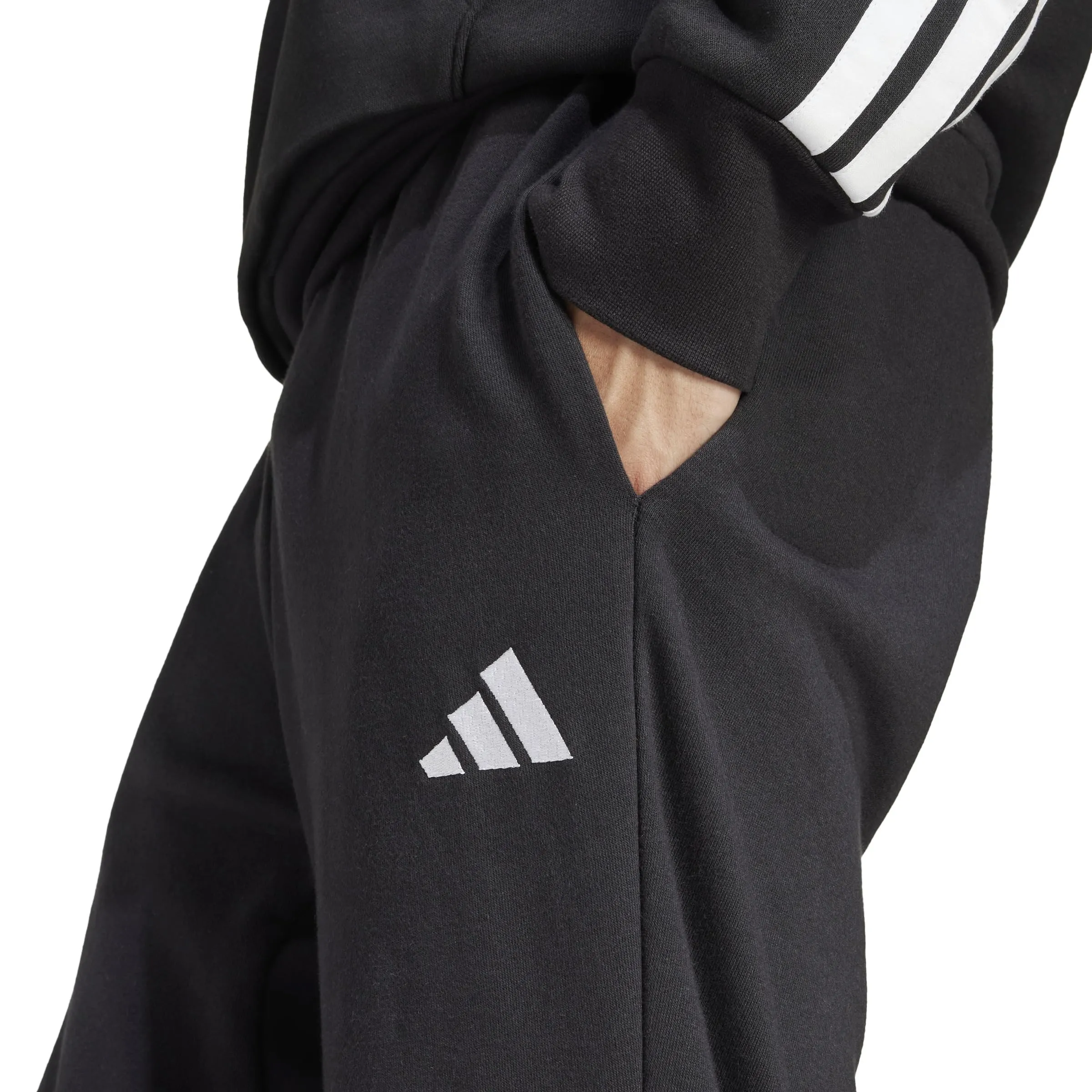 adidas Essentials Feelcozy French Terry Pants, Black/White, S - immagine 5