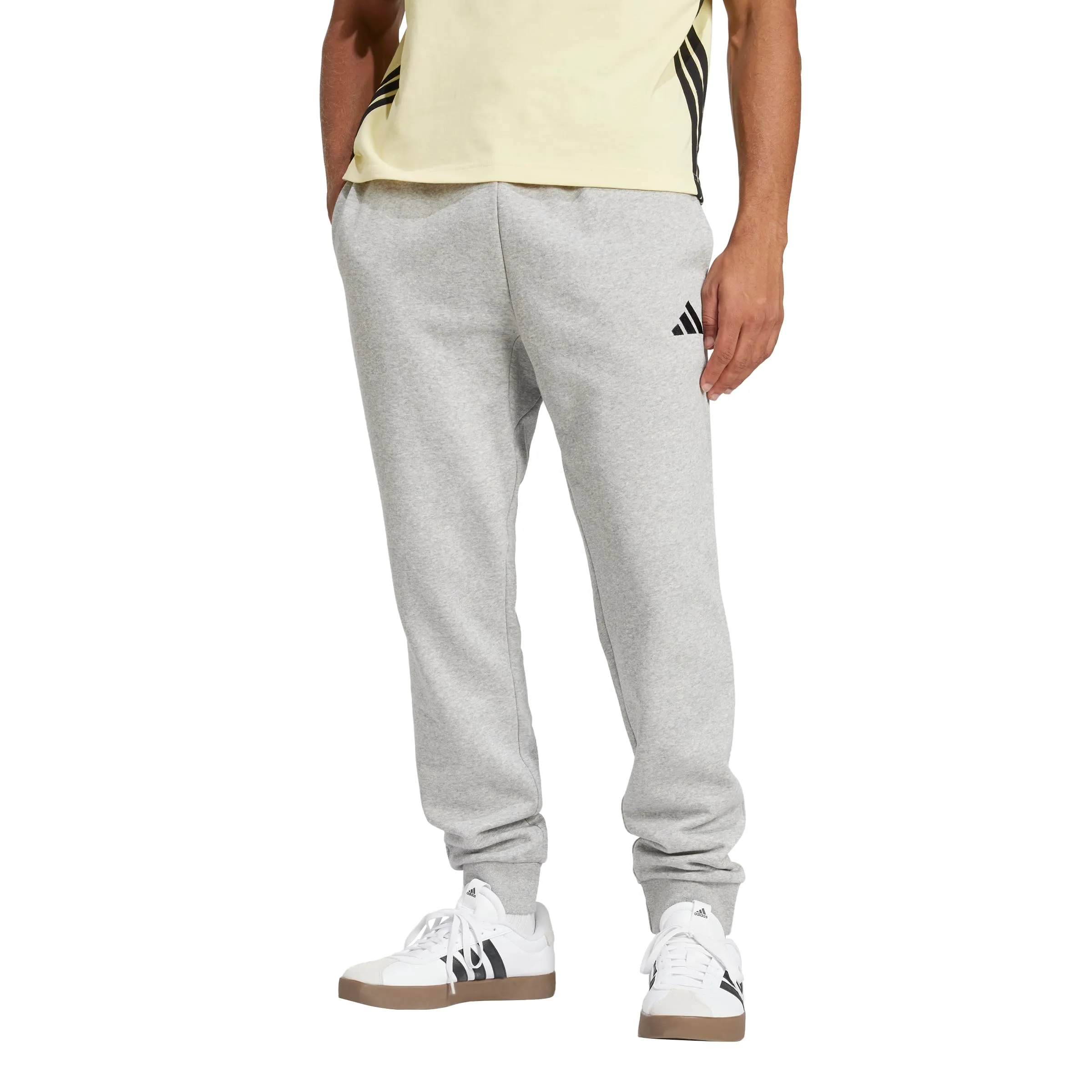adidas Essentials Feel Cozy Pantaloni sportivi in pile da uomo, Grigio Medio/Nero, M Tall - immagine 1