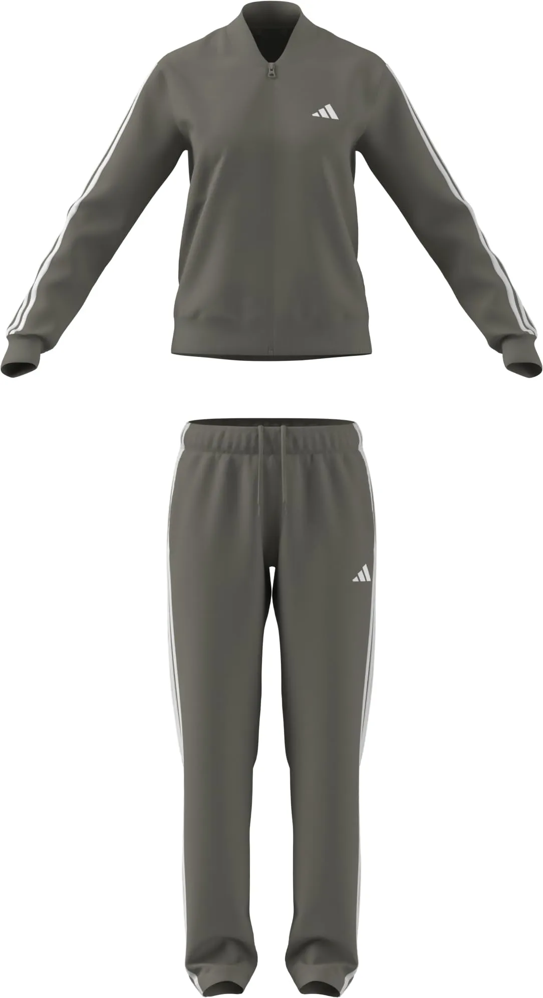adidas Donna Essentials 3-Stripes Track Suit, Silver Pebble, XL - immagine 8