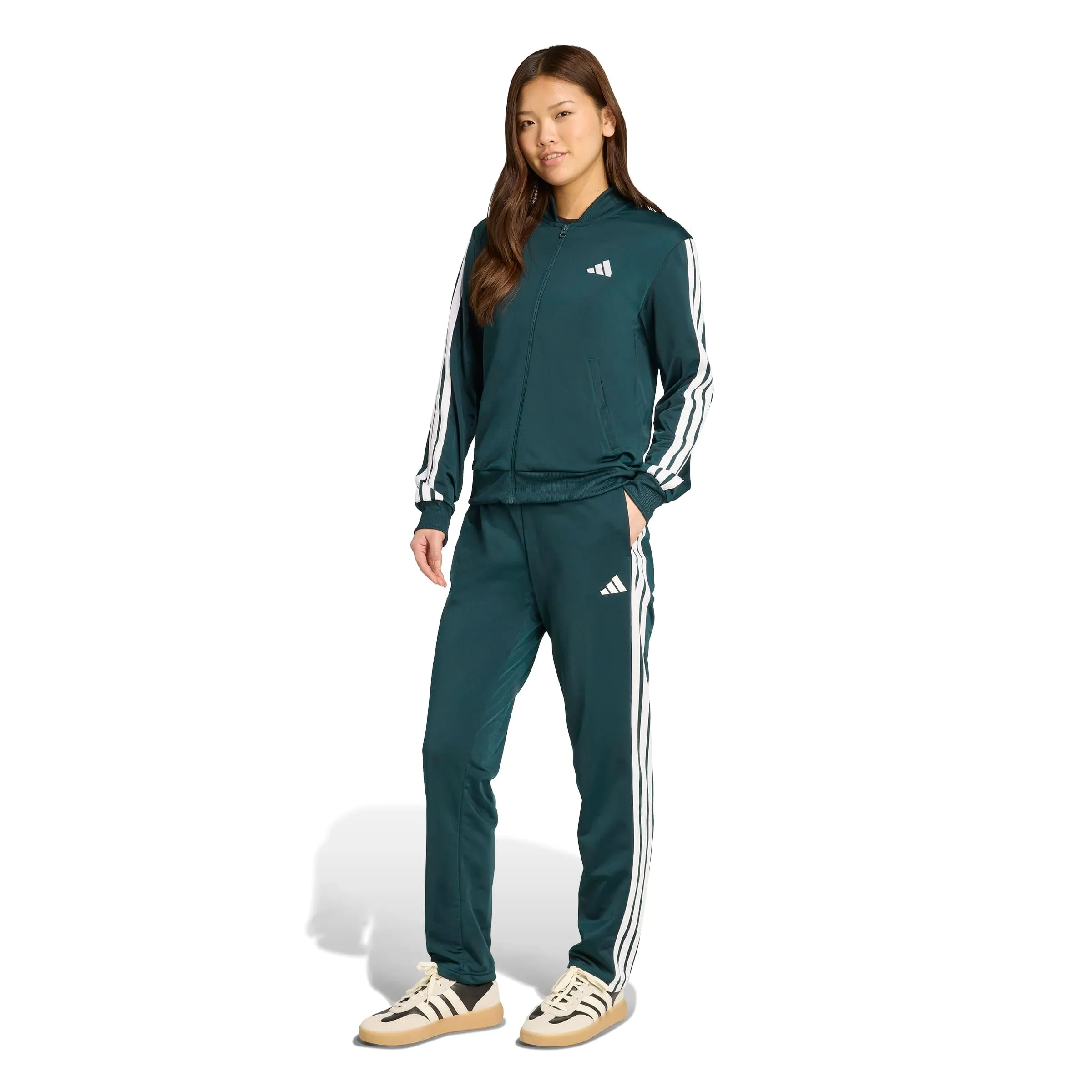 adidas Essentials 3-Stripes Tracksuit, Aurora Ivy, S - immagine 3