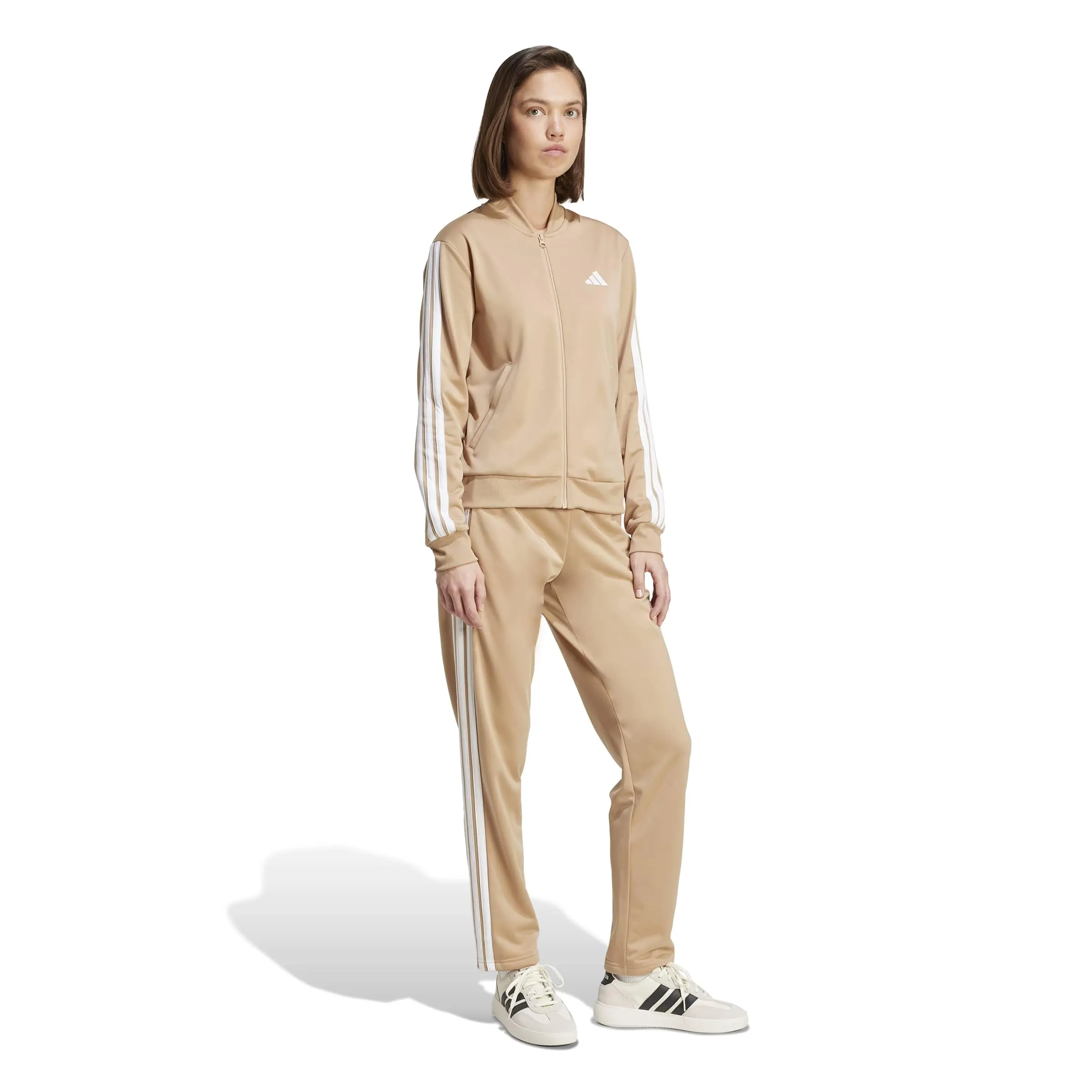 adidas Women's Essentials 3-Stripes Tracksuit, Warm Sandstone, XL - immagine 4