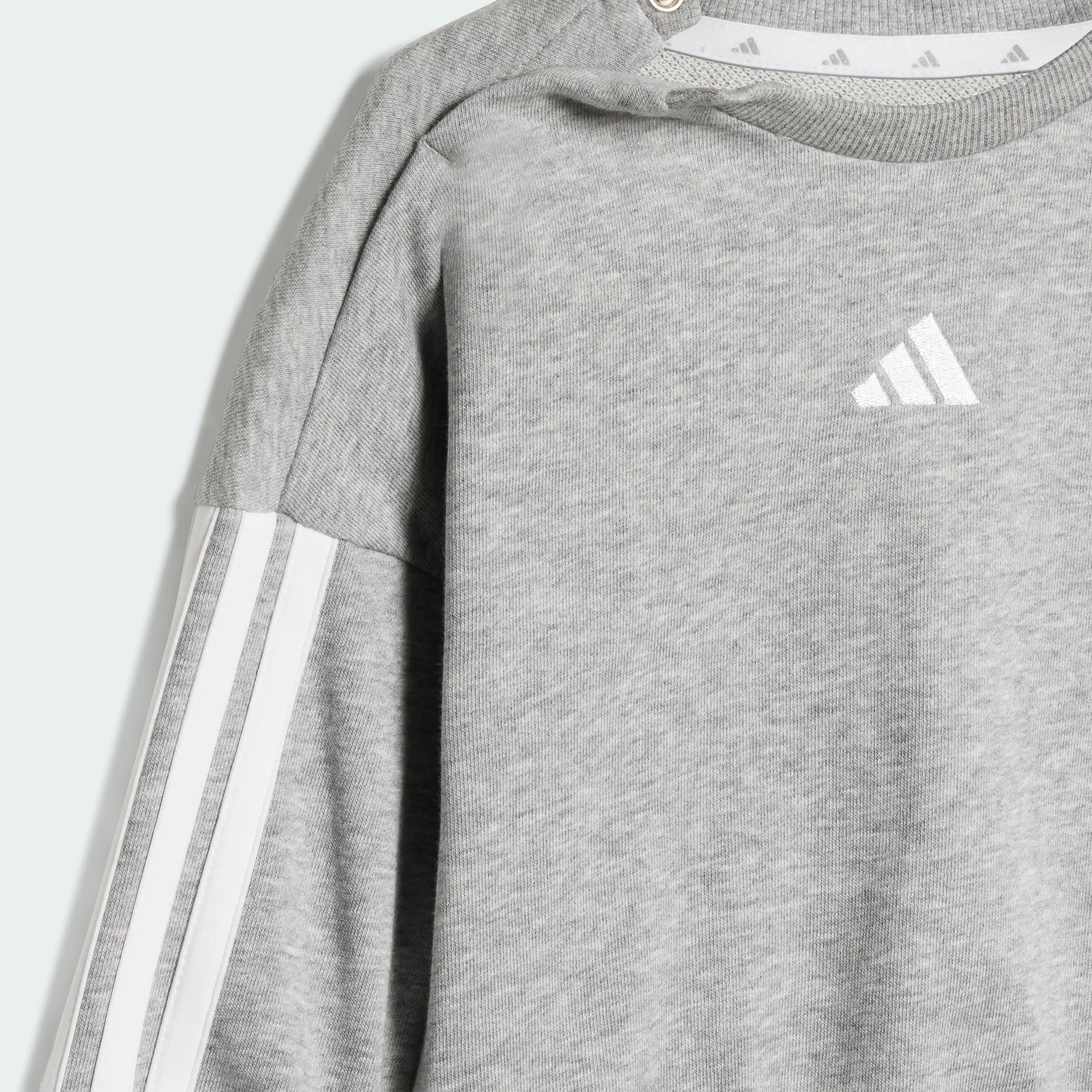 adidas Bimbi 0-24 Essentials Jogger Track Suit - Medium Grey Heather/White - 3-6 Months - immagine 2
