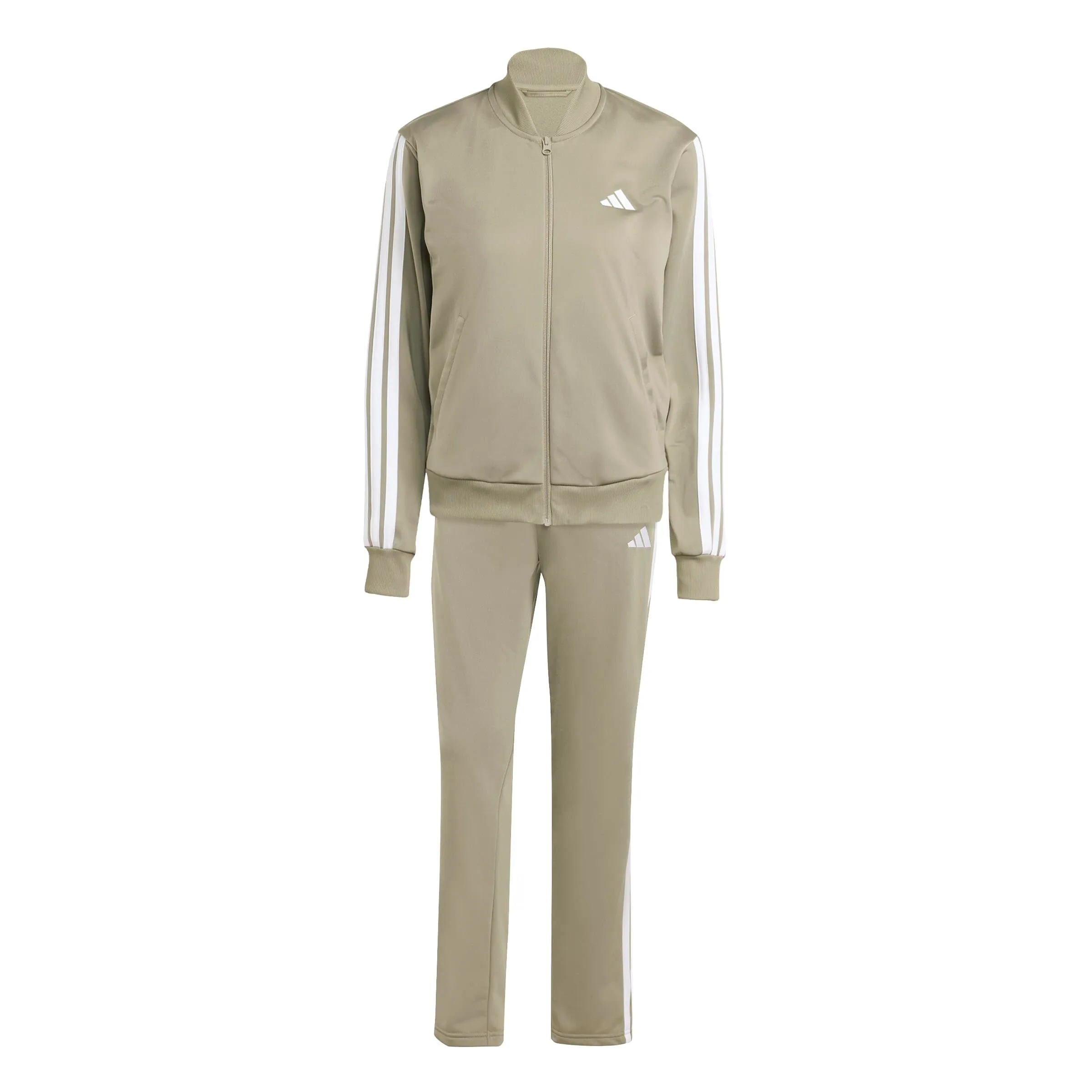 adidas Donna Essentials 3-Stripes Track Suit, Silver Pebble, S - immagine 1