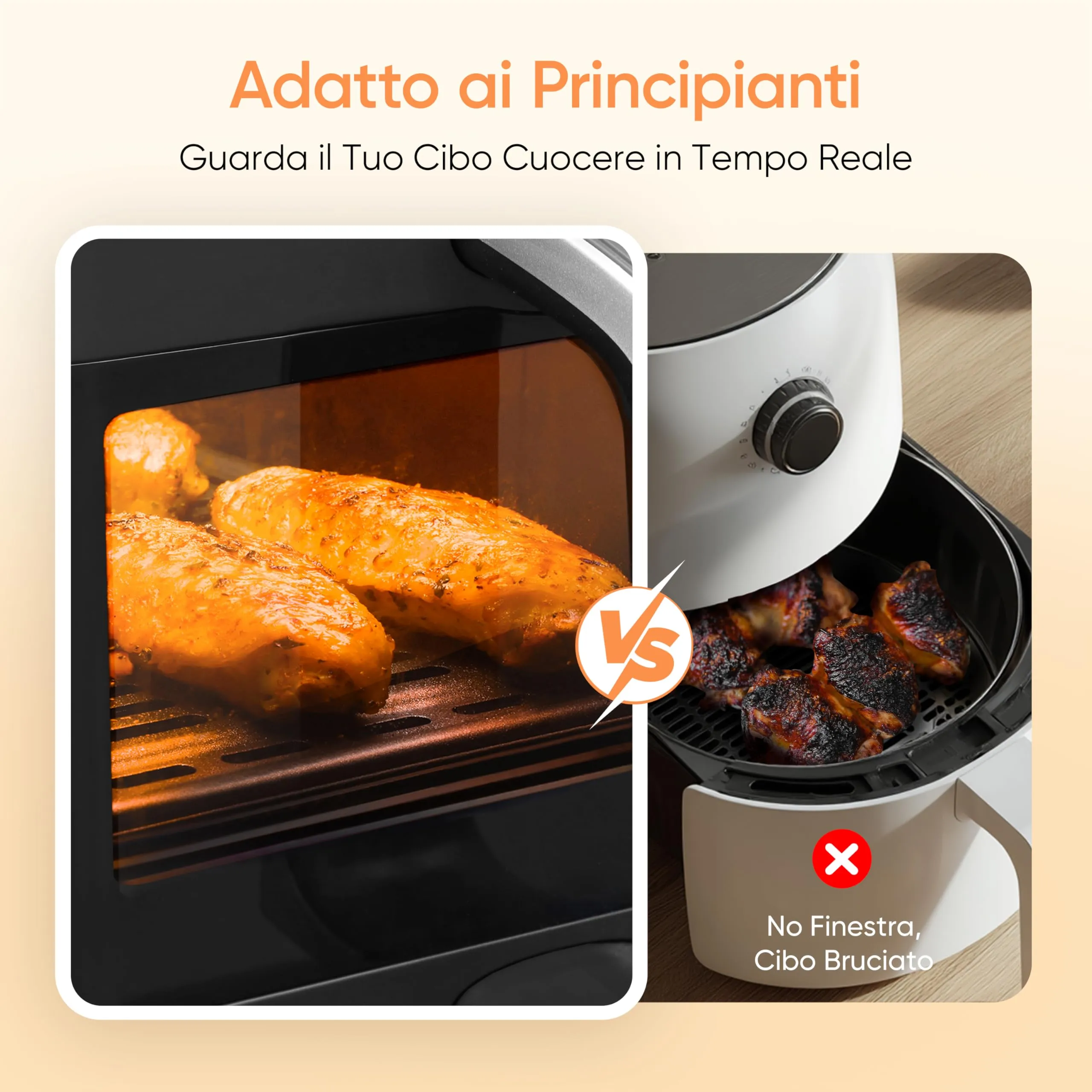 Cosori Friggitrice ad Aria Doppio Cestello 8,5L con Finestra, Nero - immagine 5