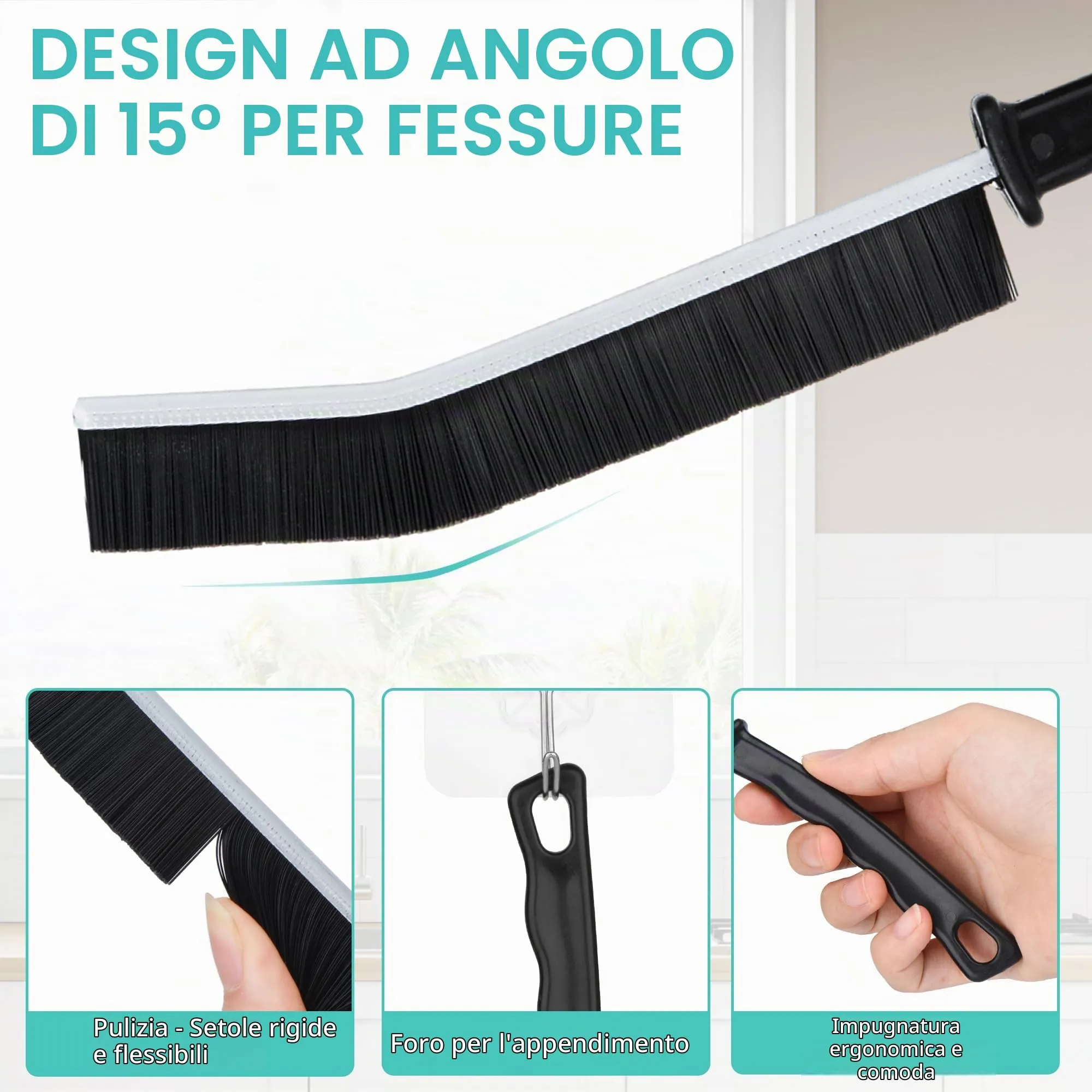 Tedmax Kit Spazzole per la Pulizia delle Fessure, 12 Pezzi - immagine 2