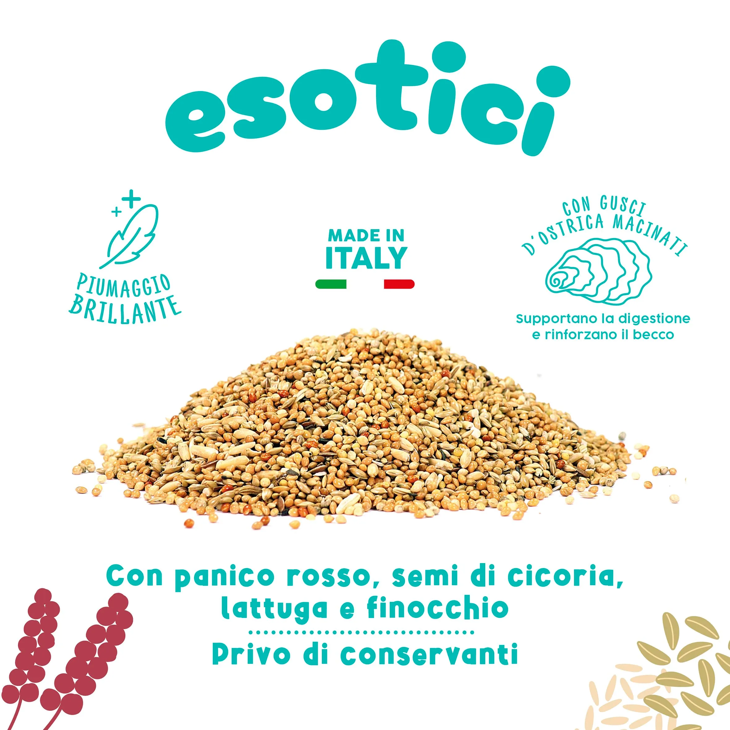 Best Friend Mangime Completo per Uccelli Esotici con Semi di Cicoria, Lattuga e Finocchio, 4 kg (8 x 500 g) - immagine 5