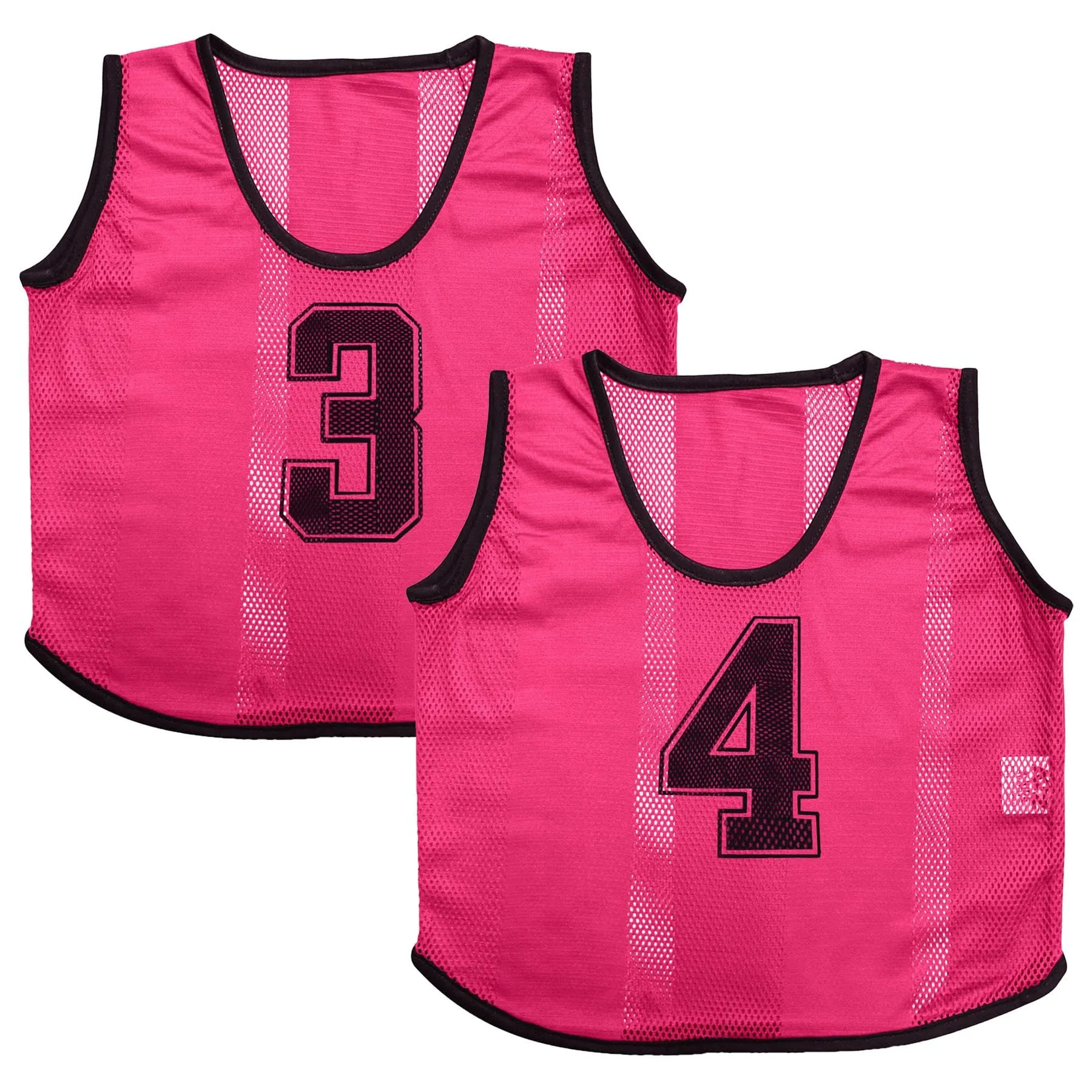 A2Z 4 Kids Bavaglini Allenamento Gilet Sportivi Numerati, Confezione da 6, Rosa, 9-14 anni - immagine 5