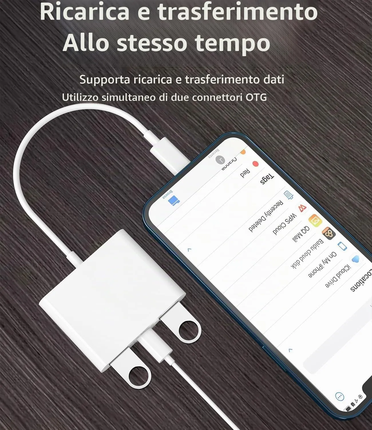 WASRUYI Adattatore Lightning USB 3 in 1 per iPhone 14 Pro, iPad, OTG 3.0 Trasferimento Dati e Ricarica - immagine 3