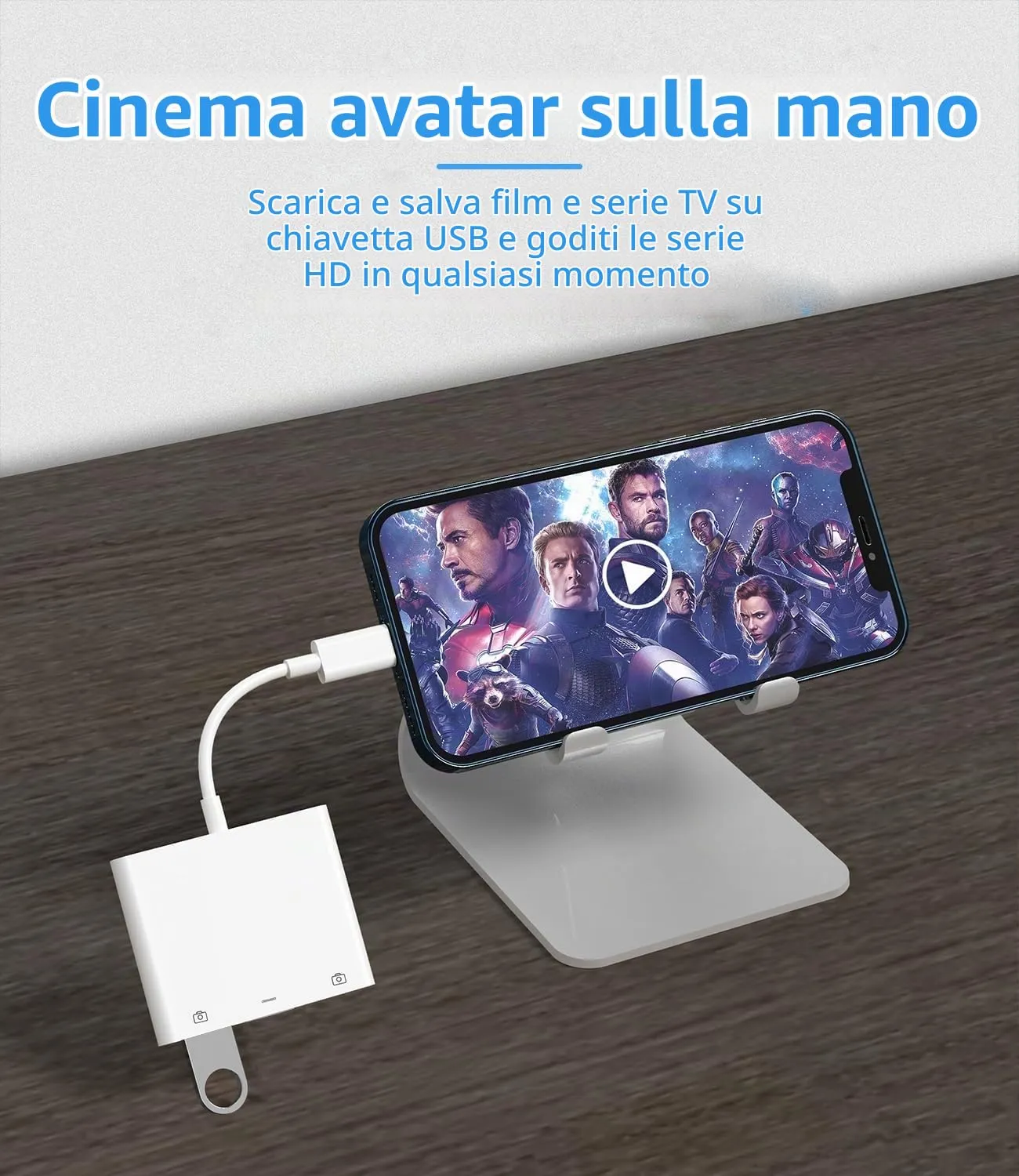 WASRUYI Adattatore Lightning USB 3 in 1 per iPhone 14 Pro, iPad, OTG 3.0 Trasferimento Dati e Ricarica - immagine 4