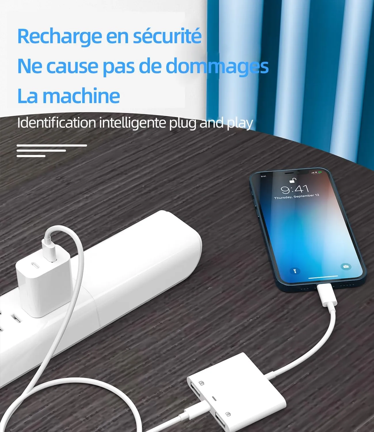 WASRUYI Adattatore Lightning USB 3 in 1 per iPhone 14 Pro, iPad, OTG 3.0 Trasferimento Dati e Ricarica - immagine 5