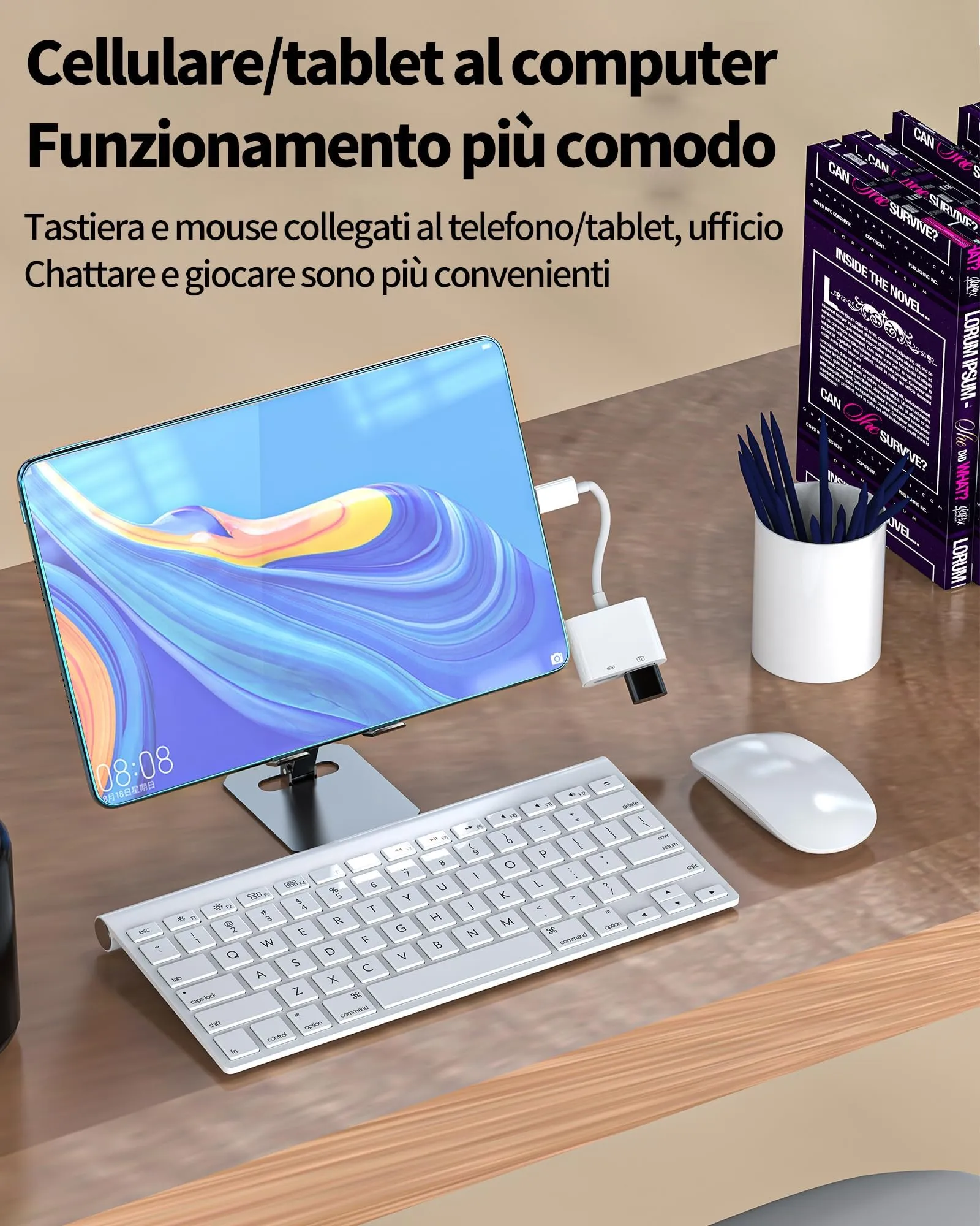 WASRUYI Adattatore USB-C a USB 2in1 OTG 3.0 con Porta di Ricarica per iPhone 16, 15, iPad, Samsung e Android - immagine 2
