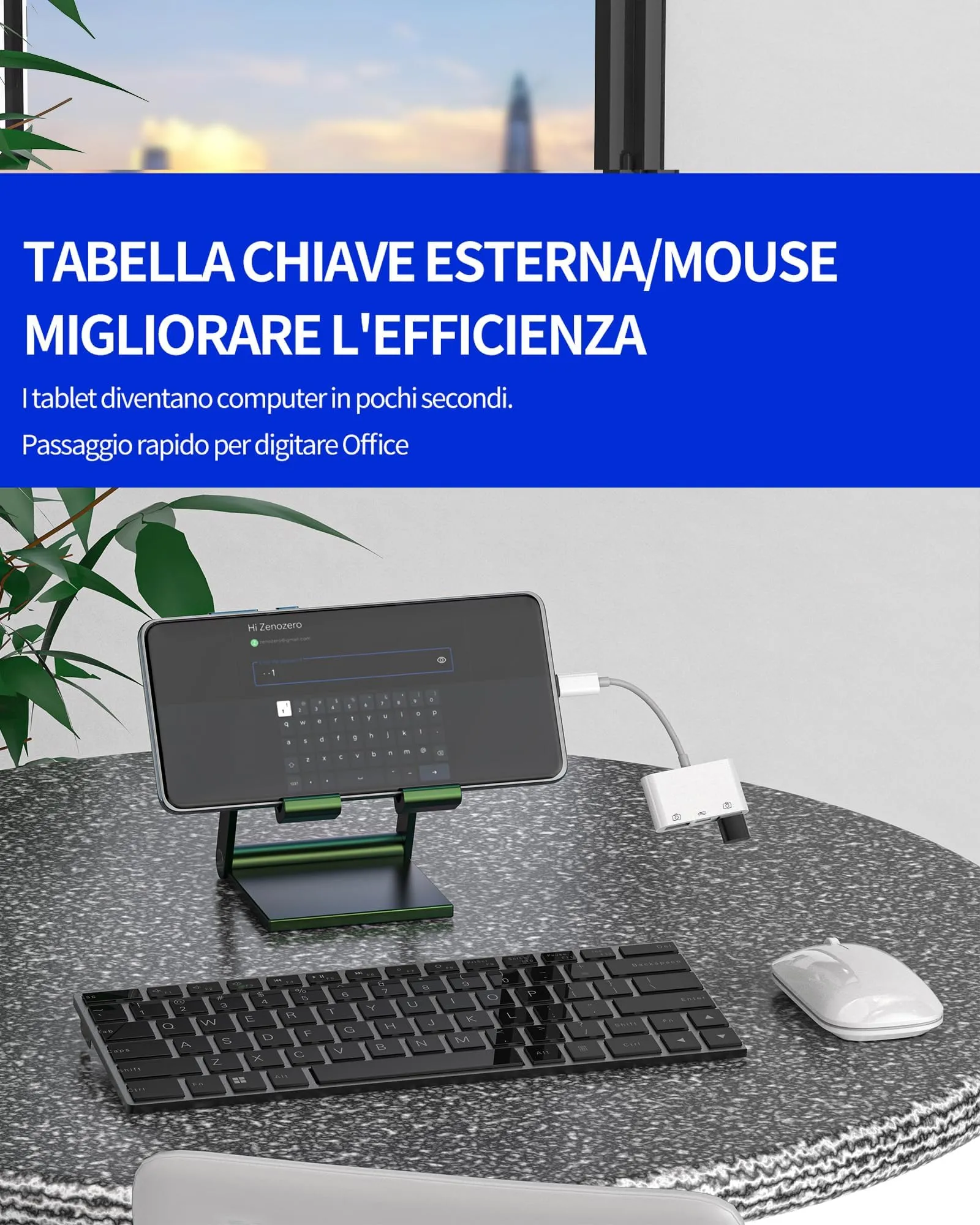 WASRUYI Adattatore USB C OTG 3-in-1 per iPhone 16 15, MacBook Air, iPad, Android, USB 3.0 Maschio a USB Femmina e USB-C Ricarica - immagine 4