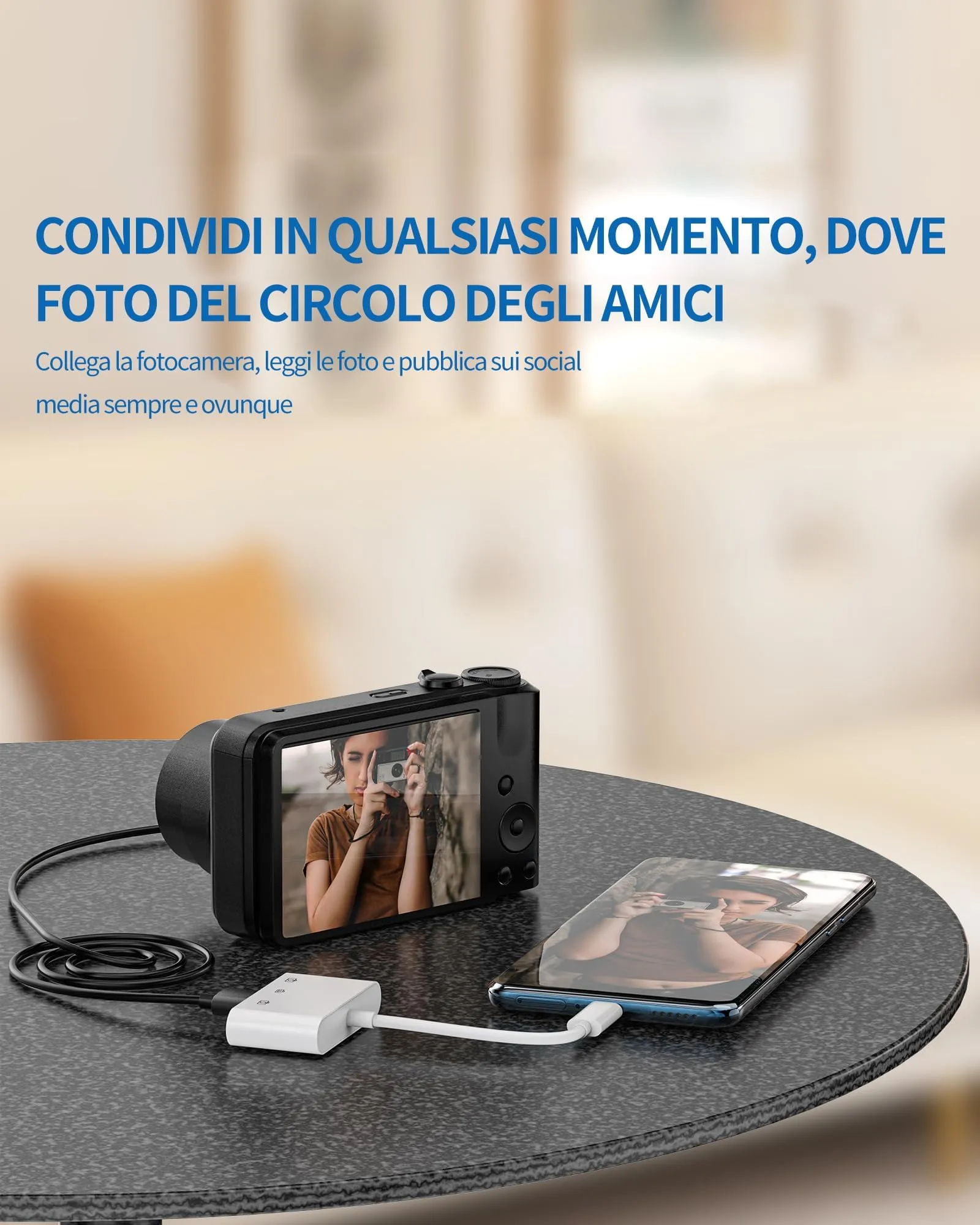 WASRUYI Adattatore USB C OTG 3-in-1 per iPhone 16 15, MacBook Air, iPad, Android, USB 3.0 Maschio a USB Femmina e USB-C Ricarica - immagine 6