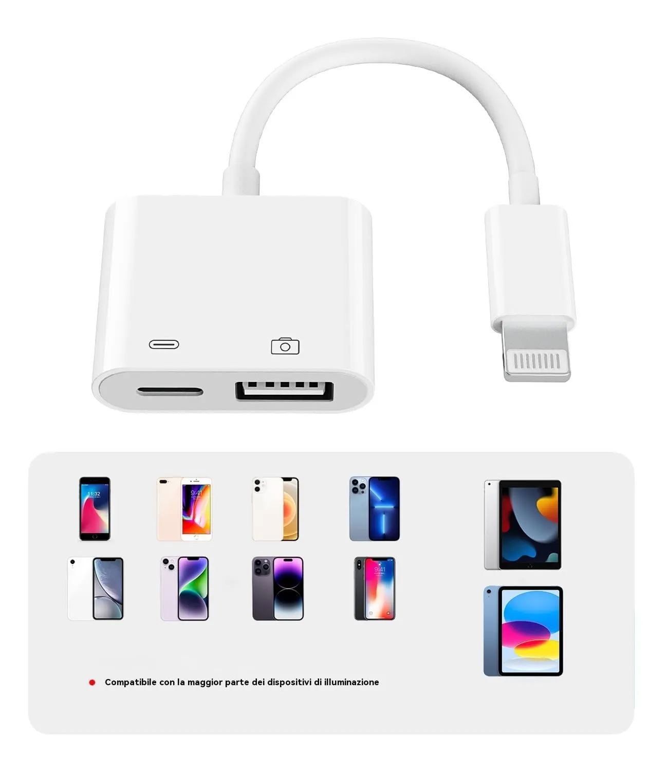 WASRUYI Adattatore Lightning a USB 2-in-1 OTG 3.0 per iPhone e iPad - immagine 7